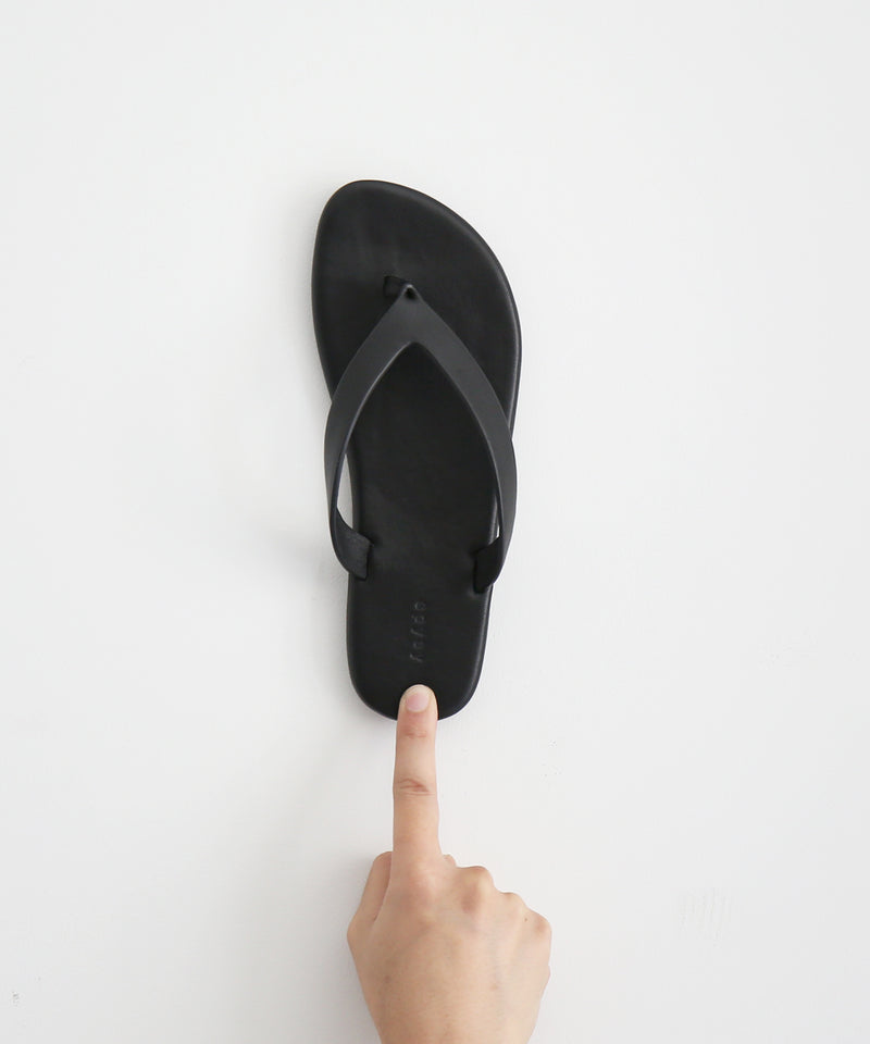 spysy Phantom leather flip flop women "BLACK"