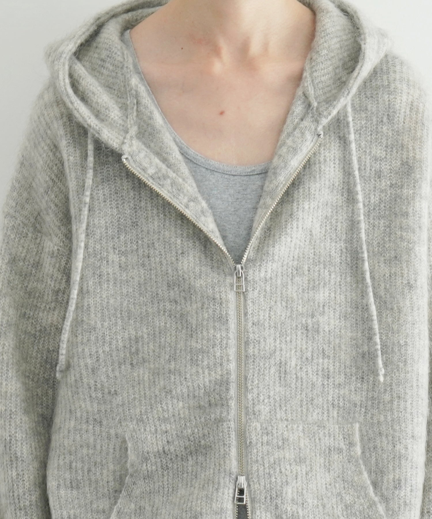 【EXCLUSIVE】crepuscule Mohair zip parka "L.GRAY"