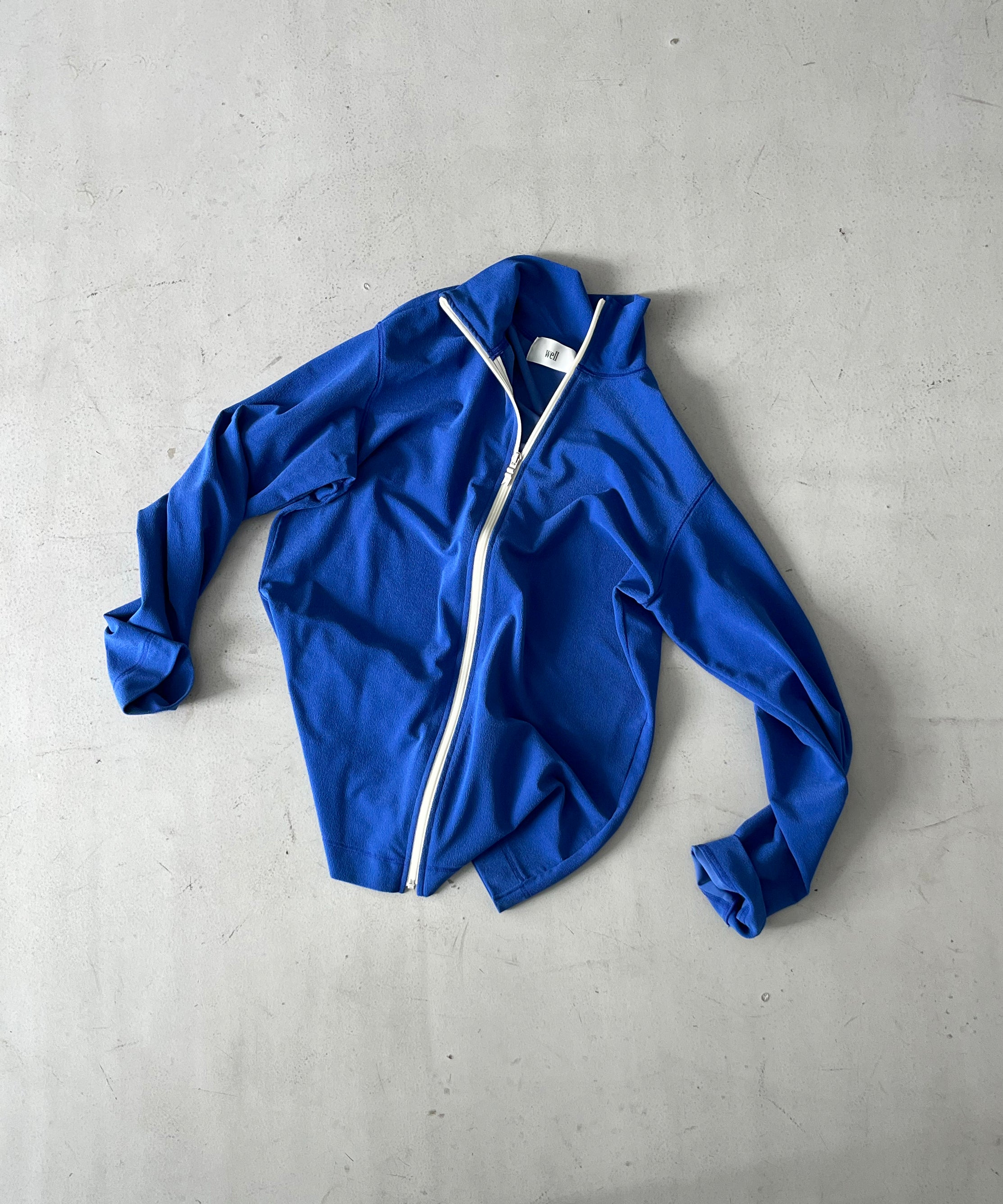 well Ribbon zip cardigan "BLUE"