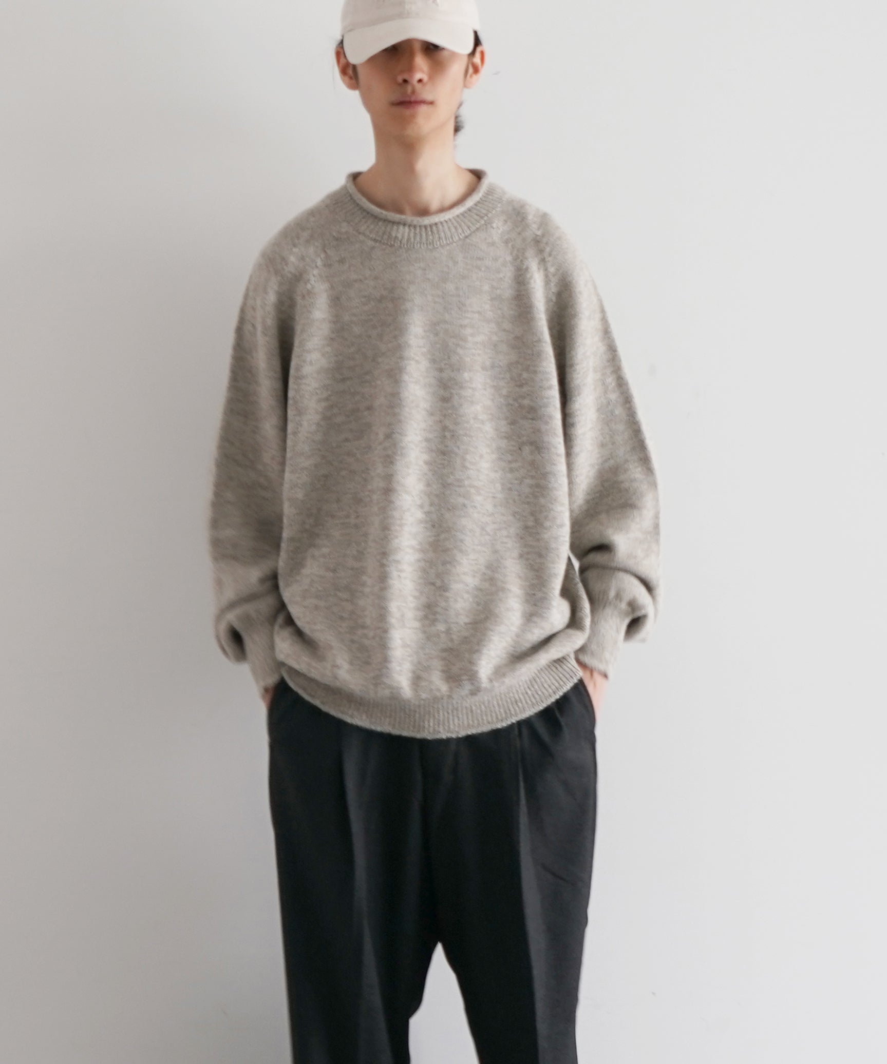 crepuscule W/g alpaca pullover "BEIGE"