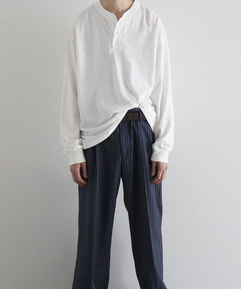 UNUSED Us2592 long-sleeve henry neck t-shirt "BROWN"