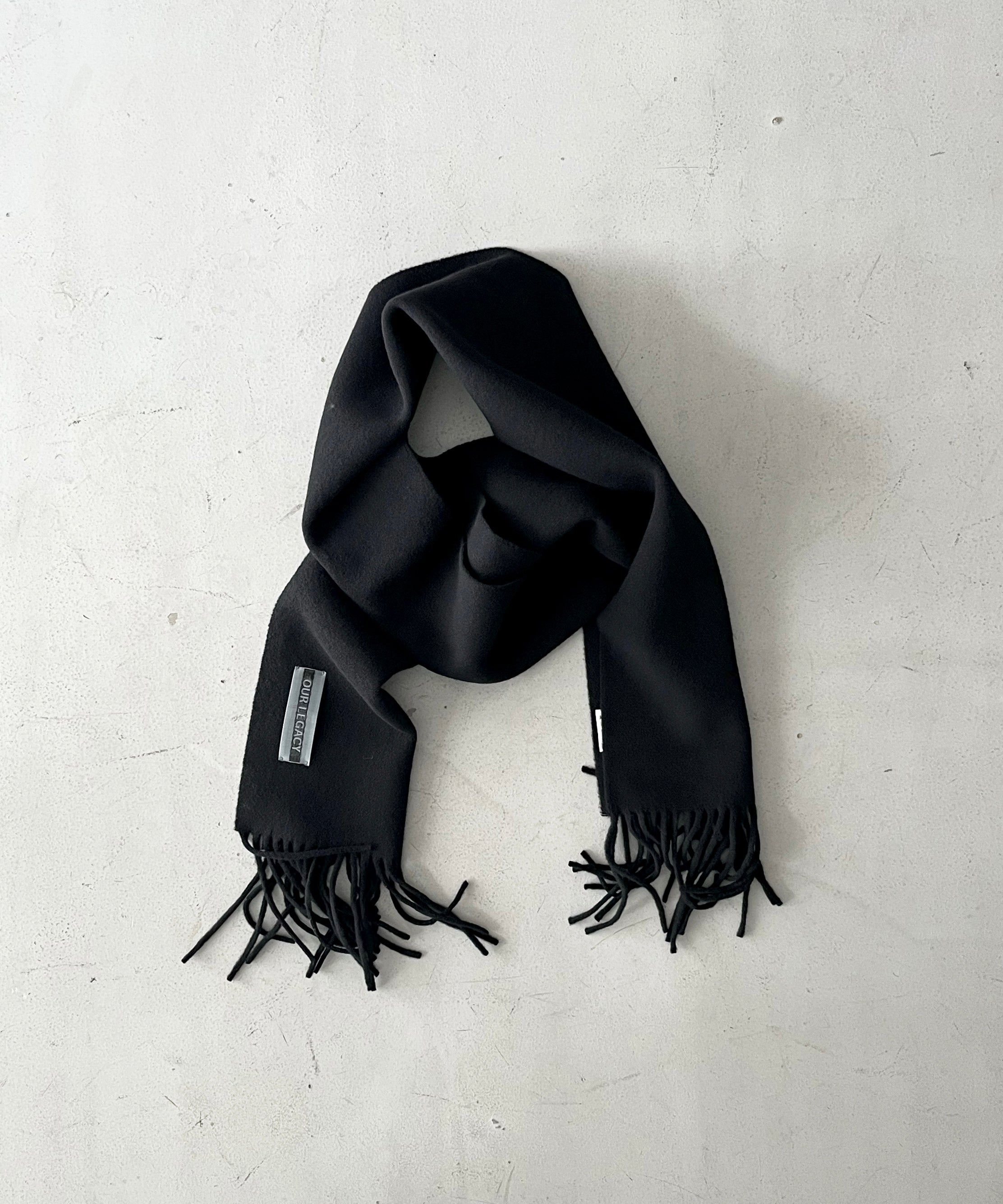 OUR LEGACY Estate scarf "BLACK DOUBLE WOOL"