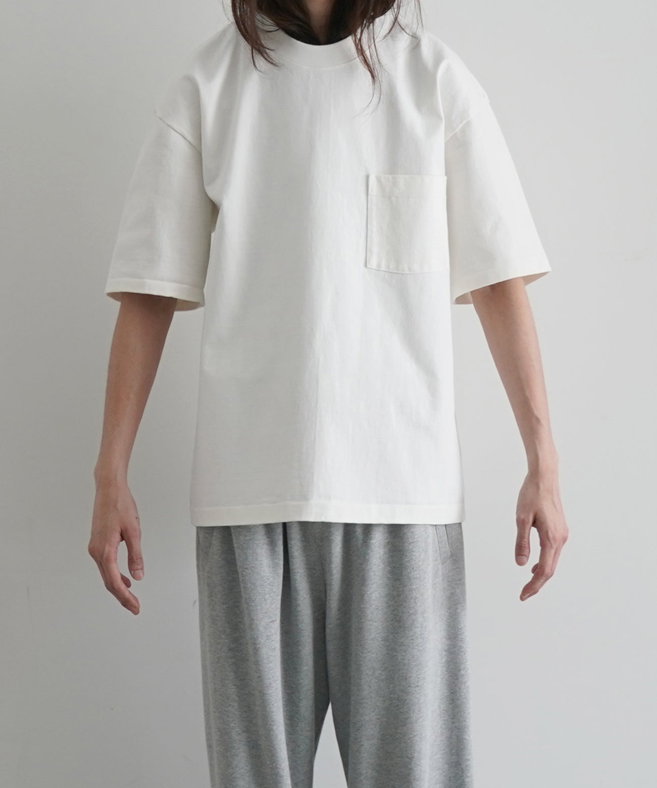 AURALEE Heavy weight pocket tee "WHITE"