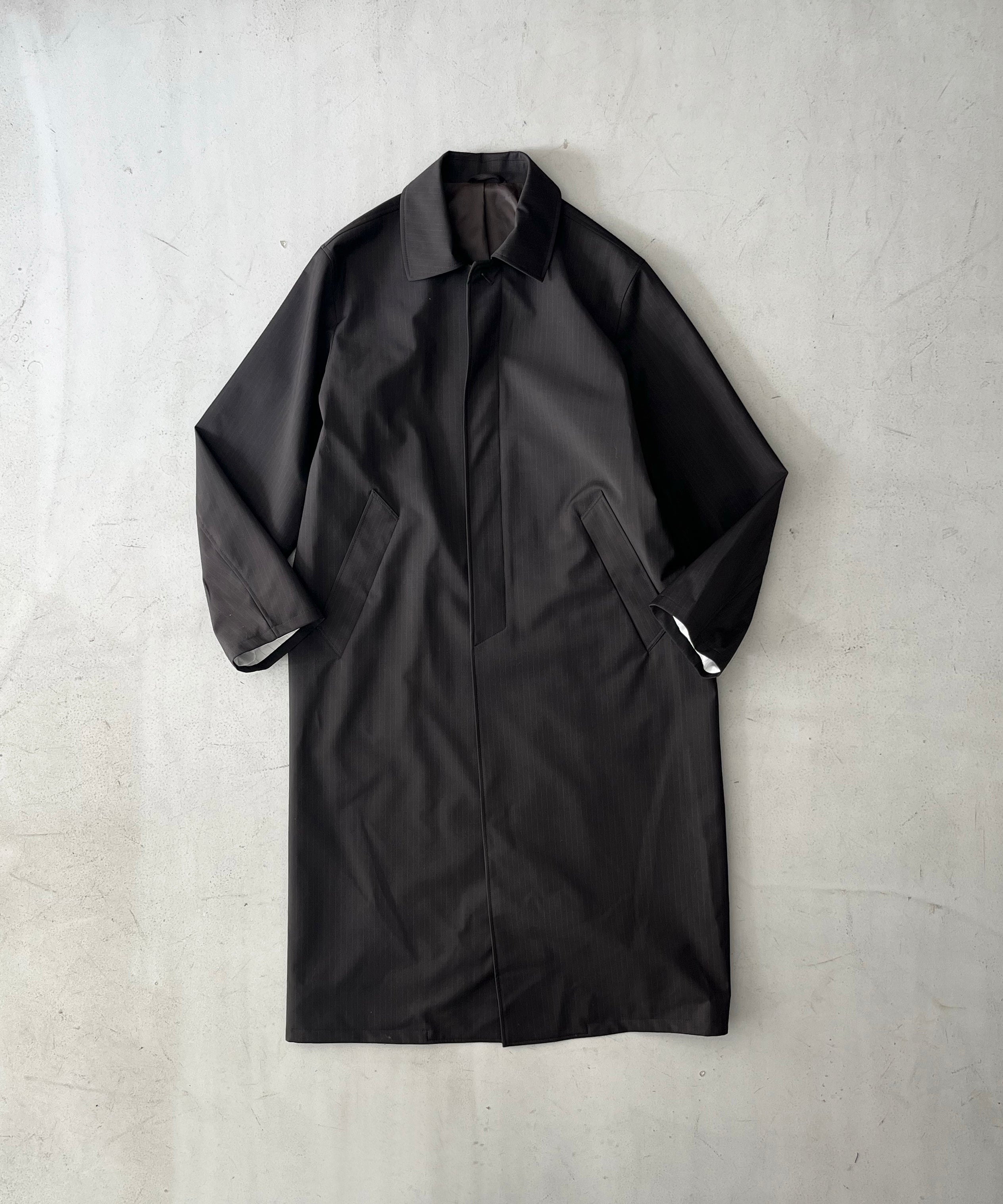 OUR LEGACY Cloak carcoat "CHURCHILL STRIPE MEMBRANE WOOL"