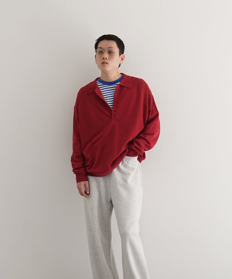 【EXCLUSIVE】crepuscule L/s polo "WINE"