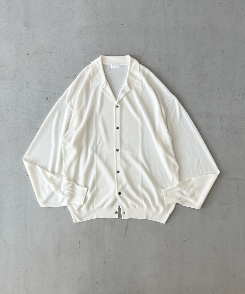 【EXCLUSIVE】crepuscule Open collar knit shirt "WHITE"