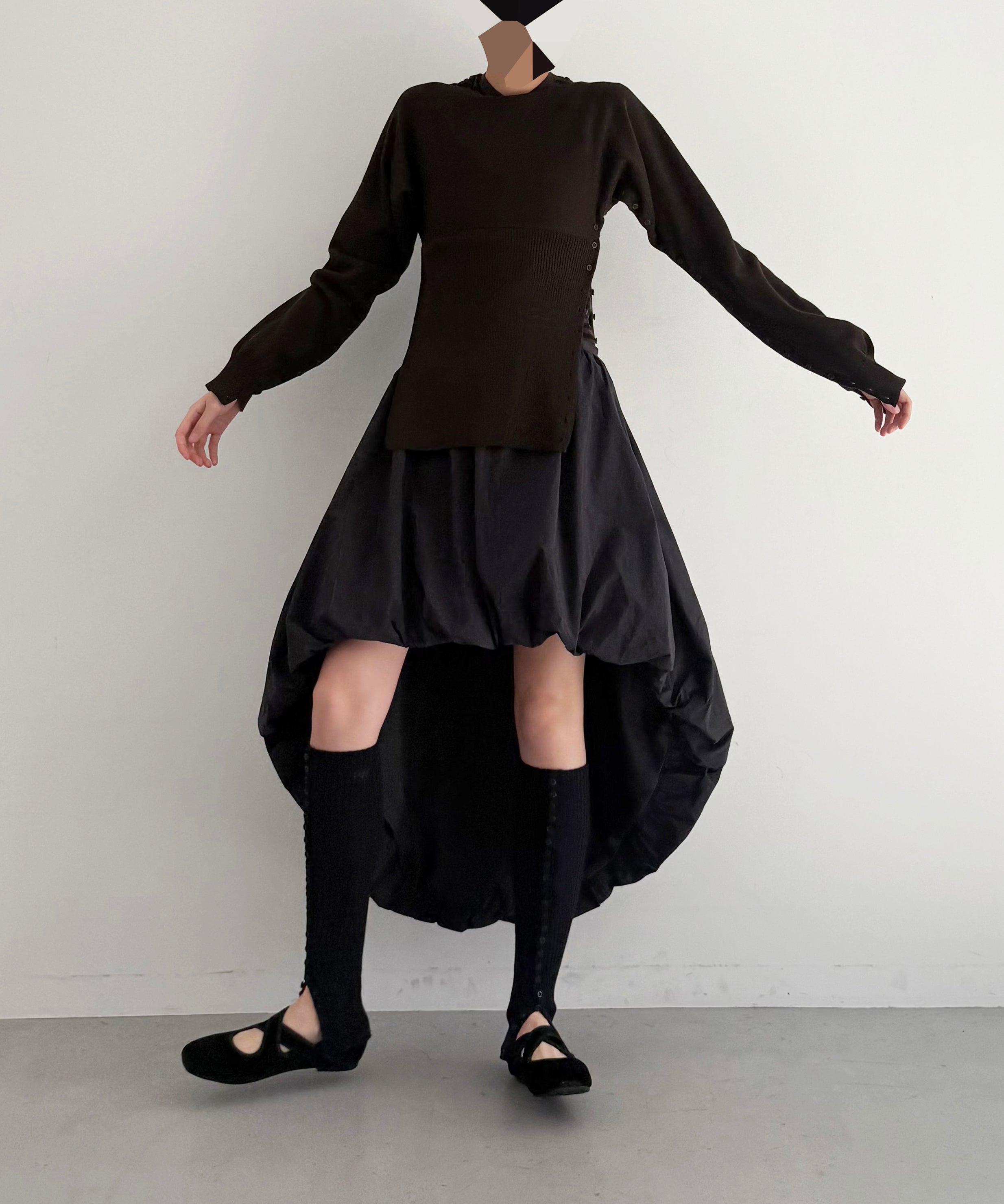Paloma パロマ　Back Slit ロングスカート　ブラック Paloma Wool【パロマウール】fanquir 