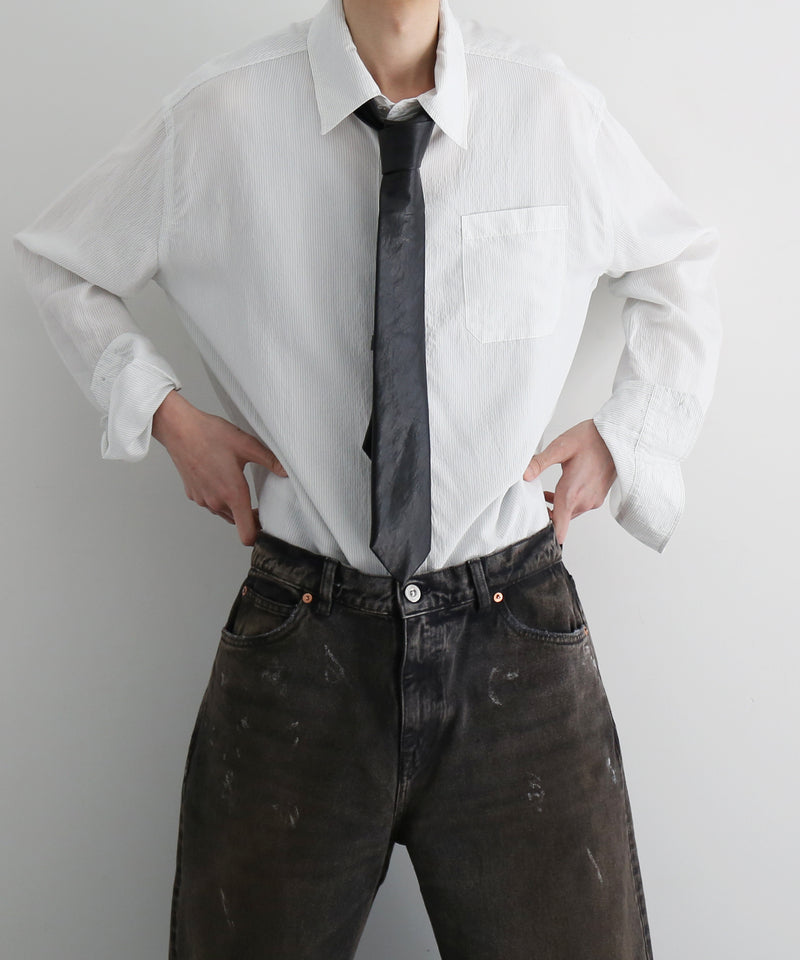 OUR LEGACY Tie "BLACK REAL FAKE LEATHER"