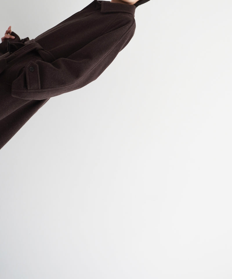 AURALEE Super fine wool mosser soutien collar coat “TOP BROWN”