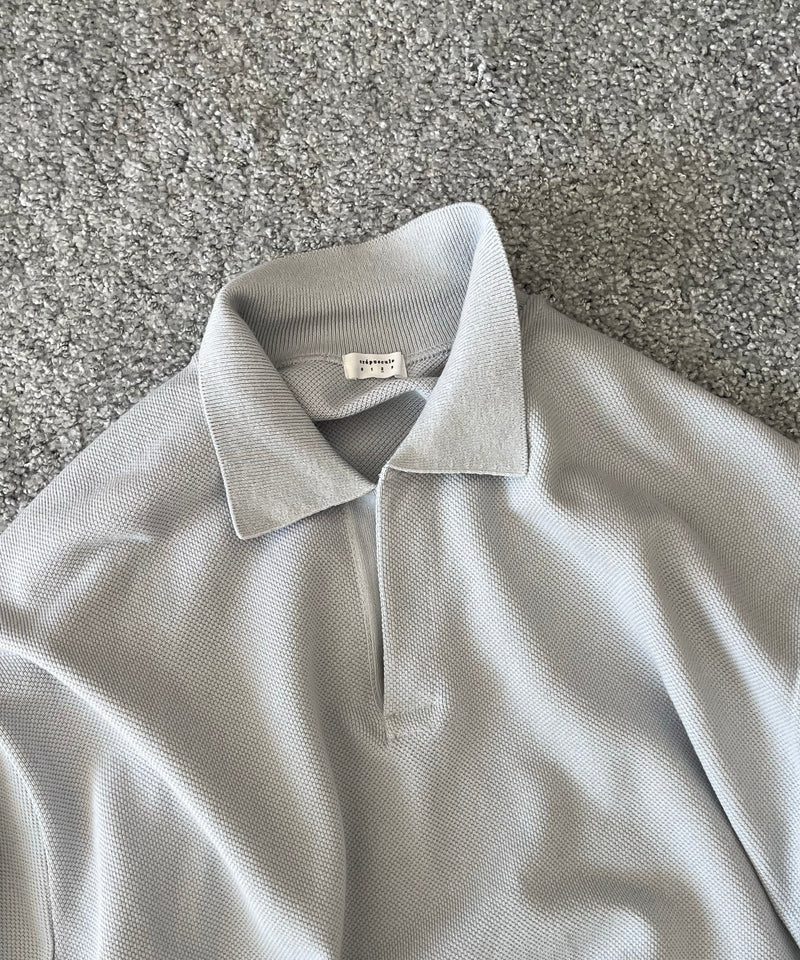 【EXCLUSIVE】crepuscule Co/ra moss stitch skipper "BLUE GRAY"