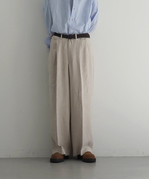 REVERBERATE Tacked trousers "ECRU"