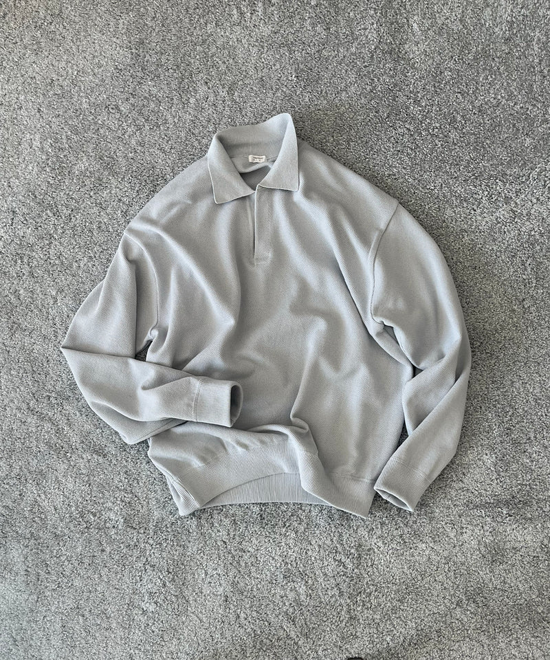 【EXCLUSIVE】crepuscule Co/ra moss stitch skipper "BLUE"