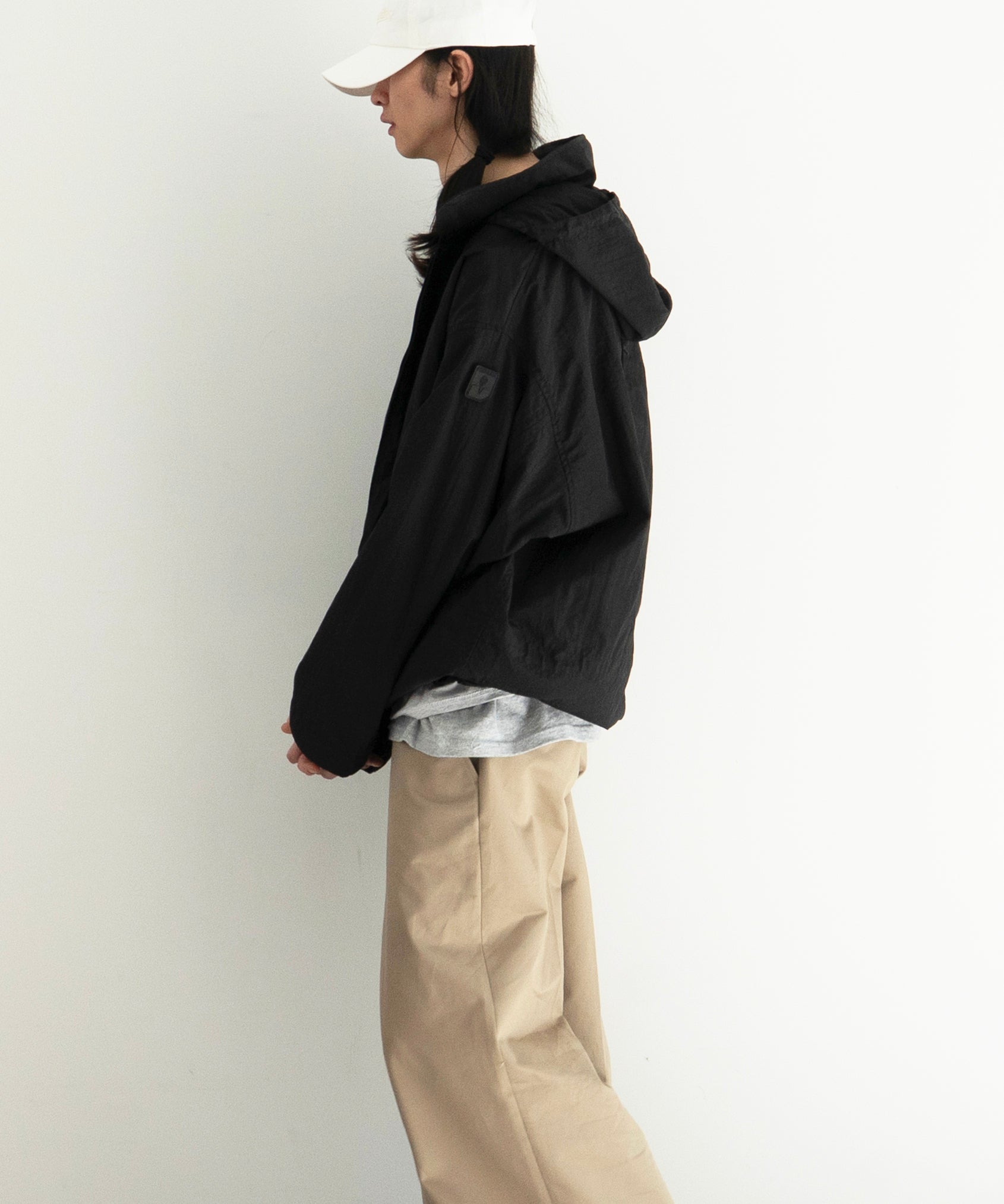 PHINGERIN Crushed nylon full pack jacket "E:BLACK"