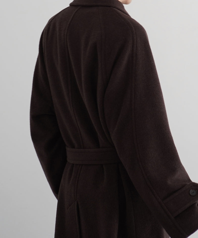 AURALEE Super fine wool mosser soutien collar coat “TOP BROWN”
