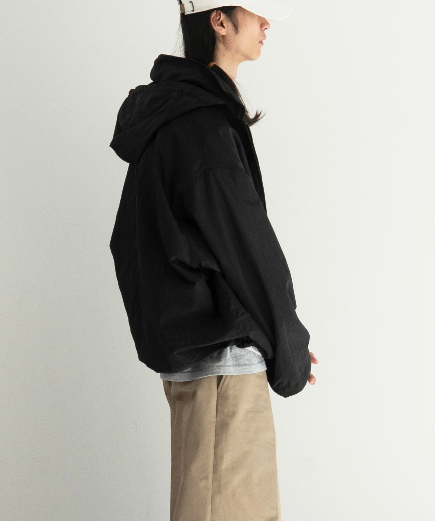PHINGERIN Crushed nylon full pack jacket "E:BLACK"