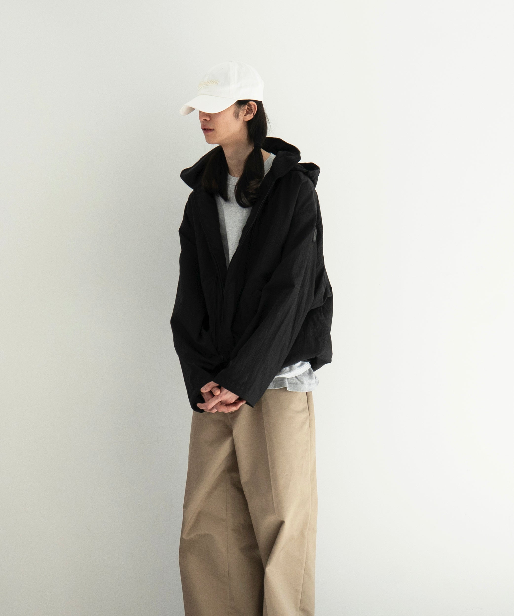 PHINGERIN Crushed nylon full pack jacket "E:BLACK"