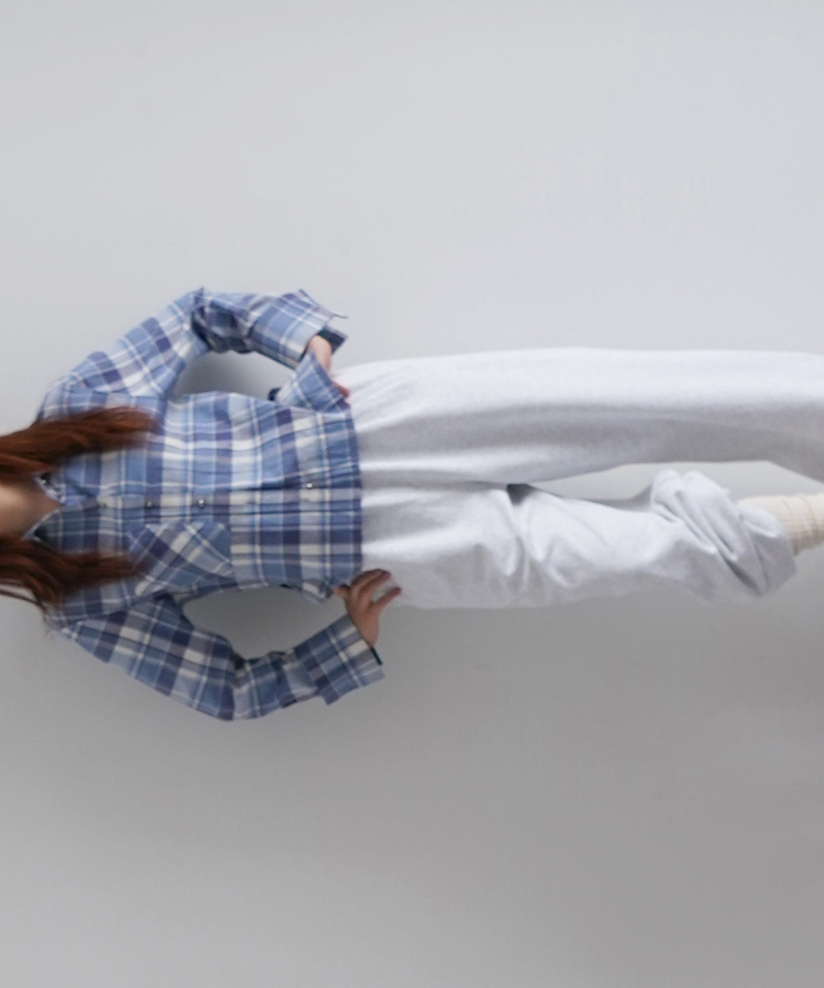 FAX COPY EXPRESS Azure check shirt "BLUE CHECK"