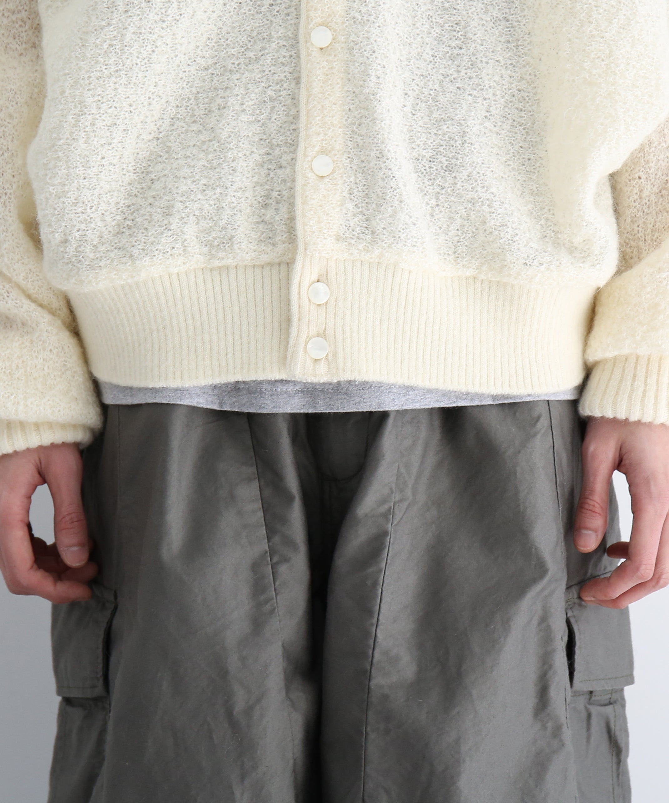 NEEDLES Dolman sweater -crepe weave- "IVORY"