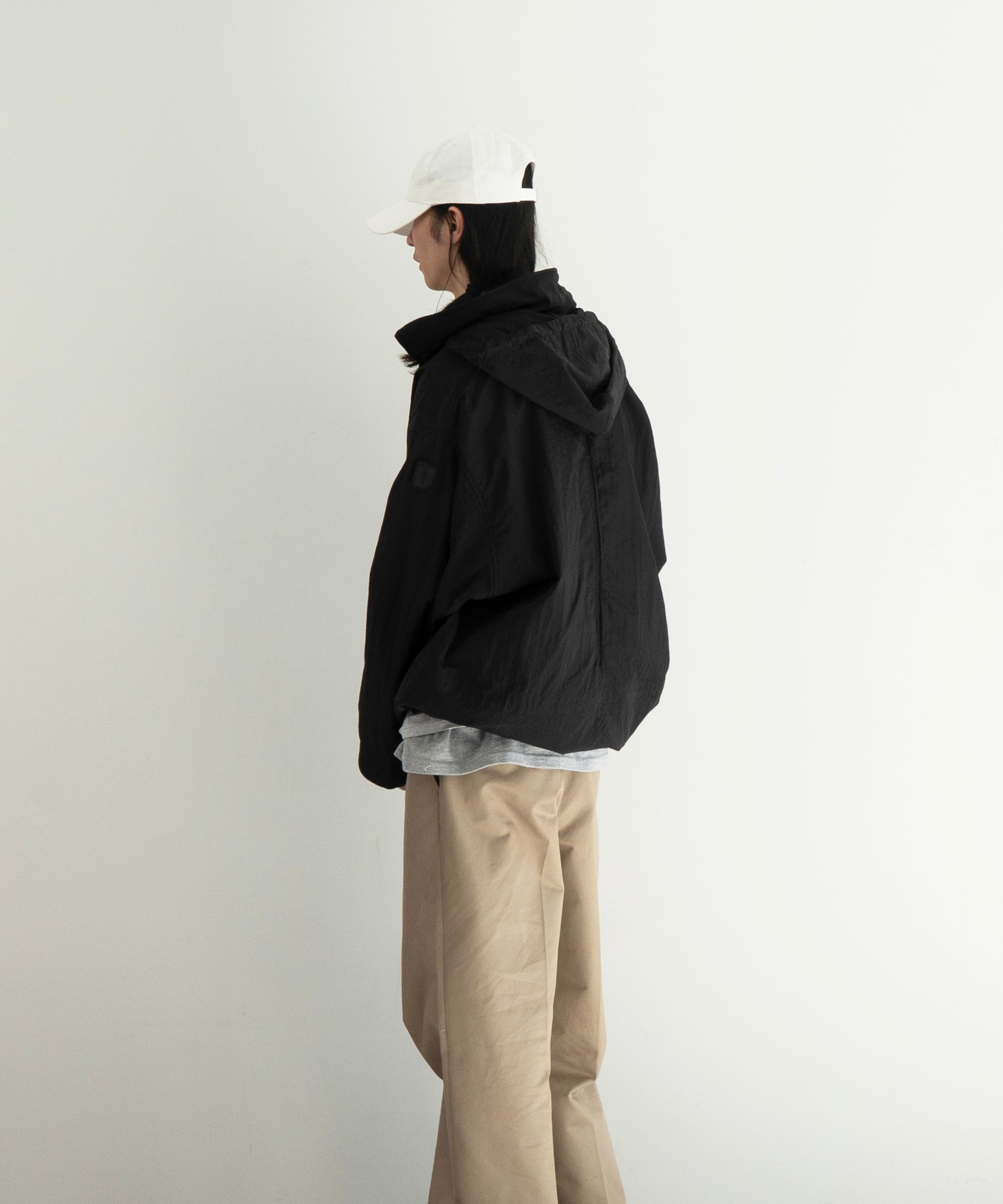PHINGERIN Crushed nylon full pack jacket "E:BLACK"