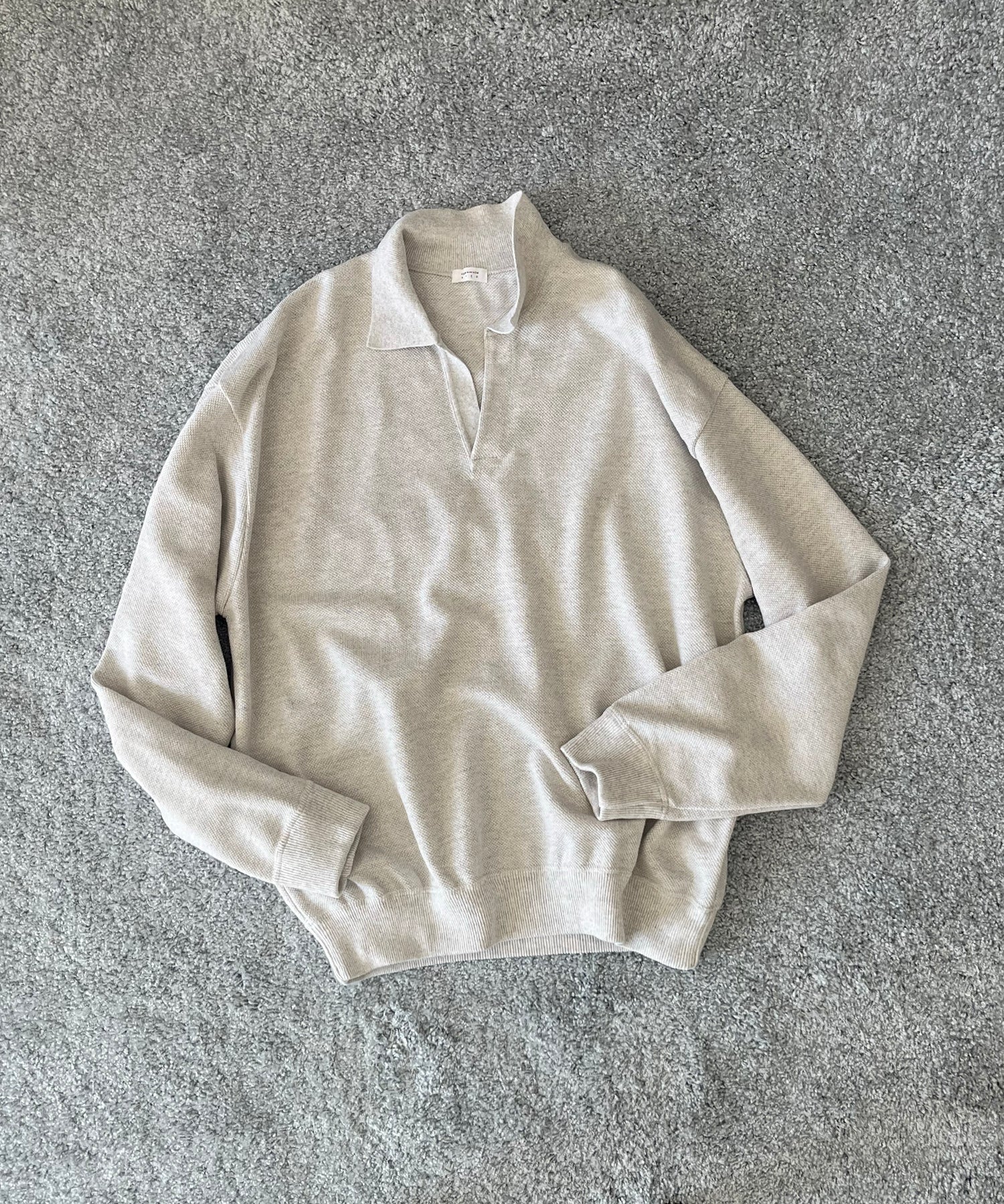 【EXCLUSIVE】crepuscule Co/ra moss stitch skipper "HEATHER GRAY"