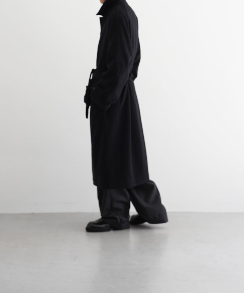 AURALEE Super fine wool mosser soutien collar coat “BLACK”