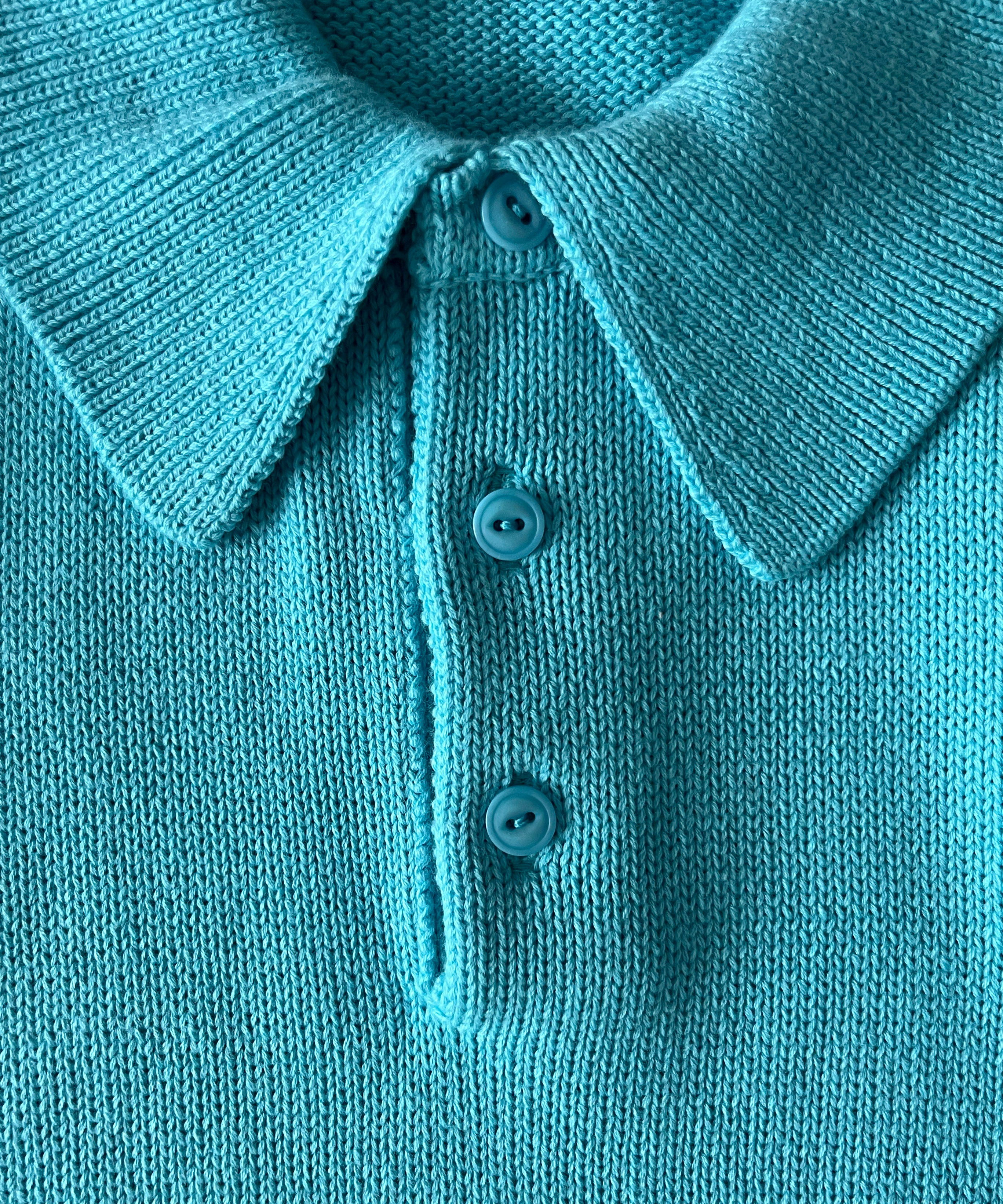 【Pre order】KAIKO Knit polo shirt "S.BLUE"