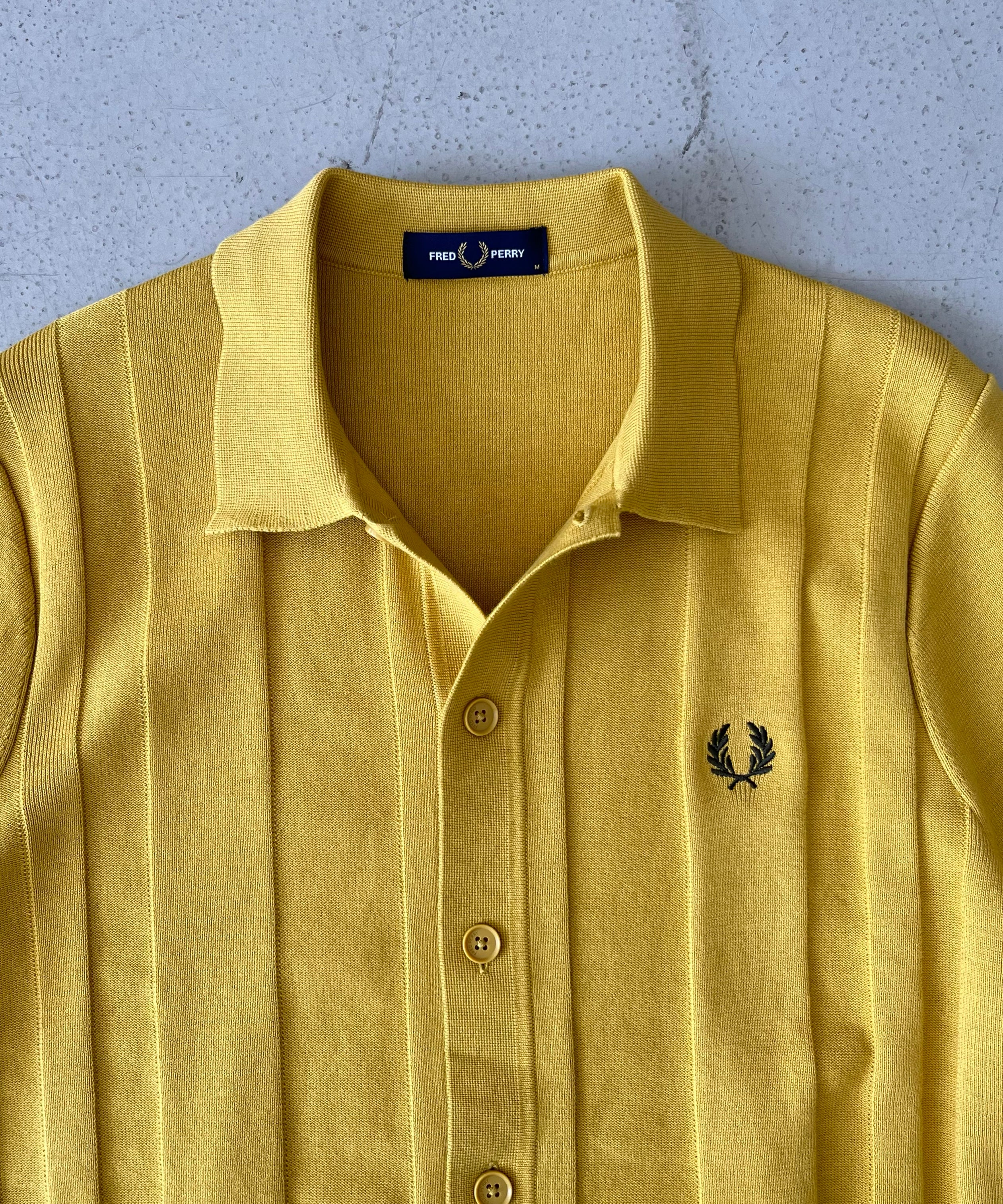 FRED PERRY BUTTON THROUGH SS SHIRT "HONEYCOMB"