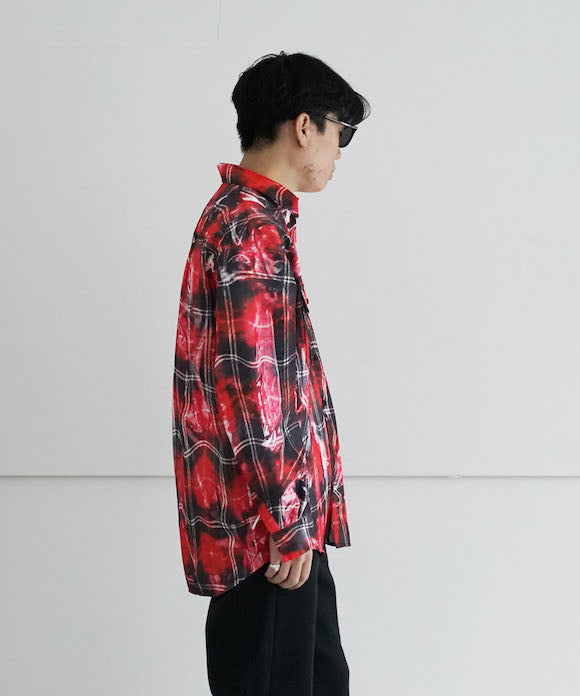 doublet MIRAGE PRINTED CHECKED SHIRT 