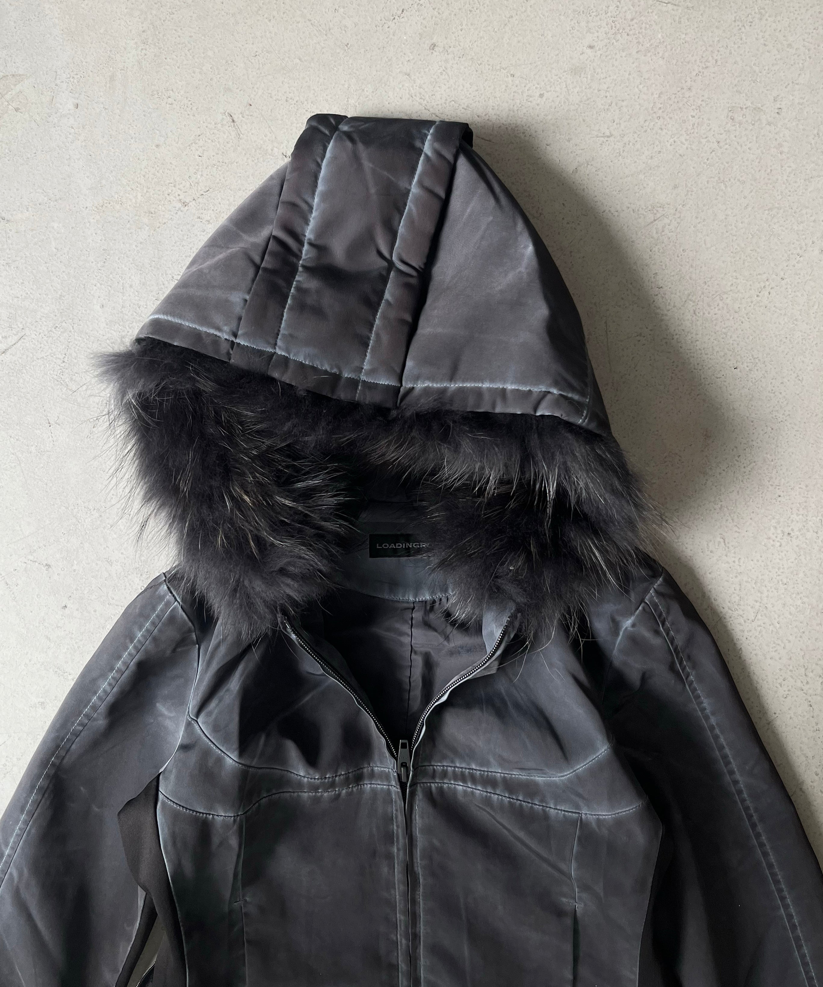 ジャケット・アウター LOADINGROOM Fur hoodie zip jacket BLACK LOADINGROOM【ローディングルーム】Fur hoodie zip jacket 