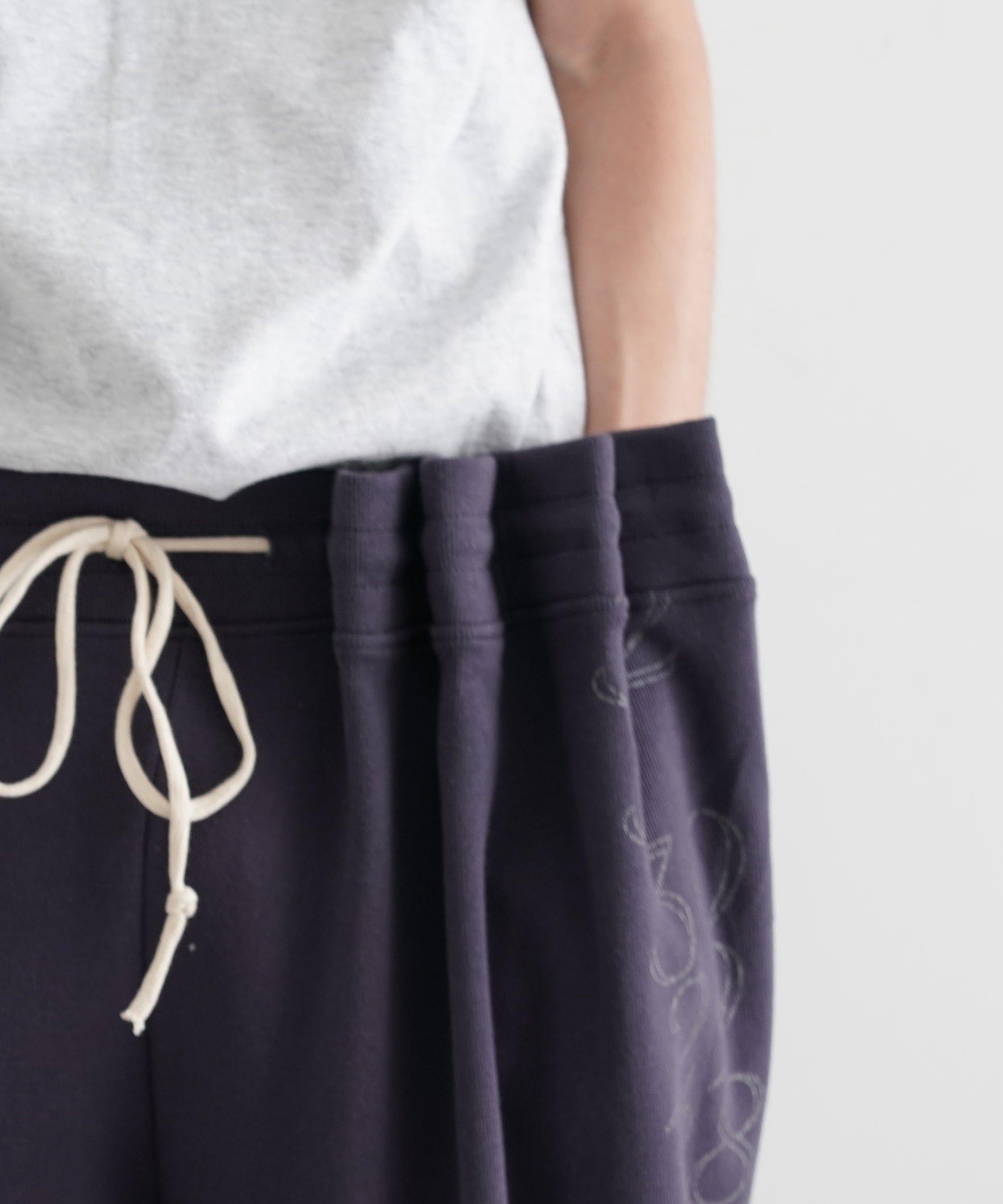 ULIKASANCTUS Curtain jersey pants "NAVY" M L