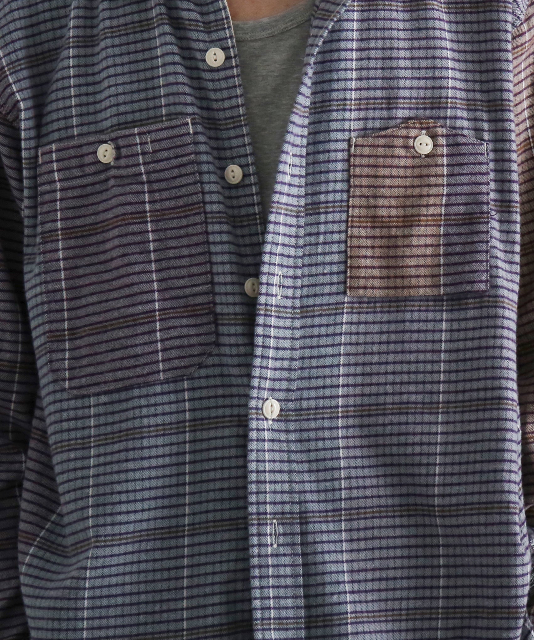 Engineered Garments Work shirt - color blook check "MULTI COLOR"