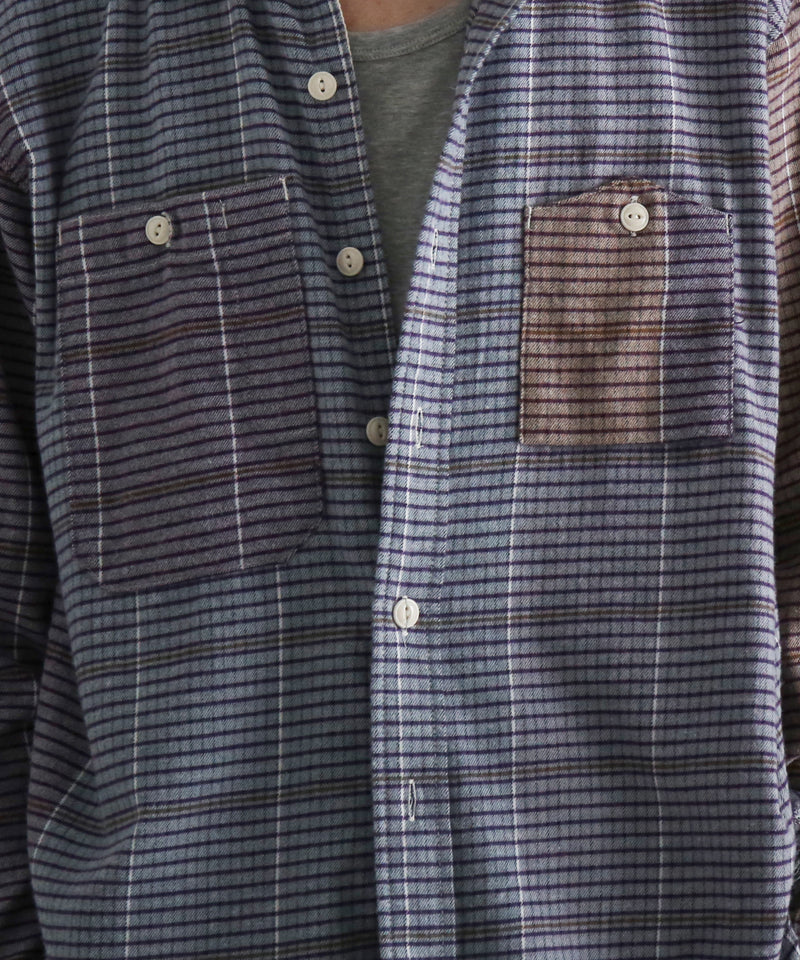 Engineered Garments Work shirt - color blook check "MULTI COLOR"