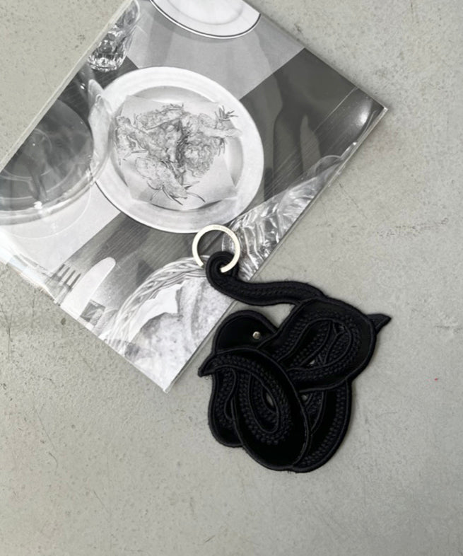 OUR LEGACY SQUID KEYRING "BLACK LEATHER"