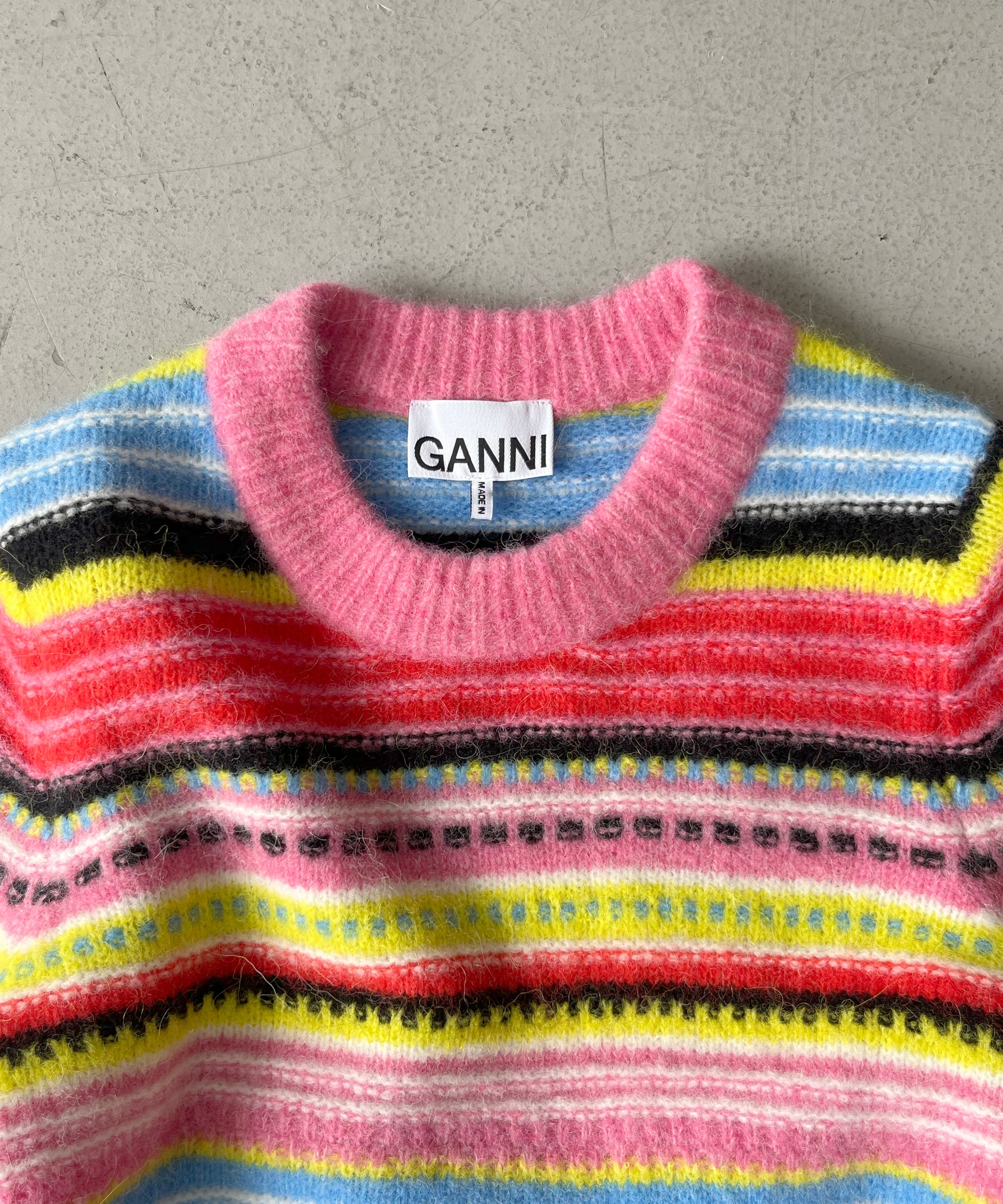 小物 GANNI Soft Wool Accessories Ganni【ガニー】soft wool stripe o-neck 