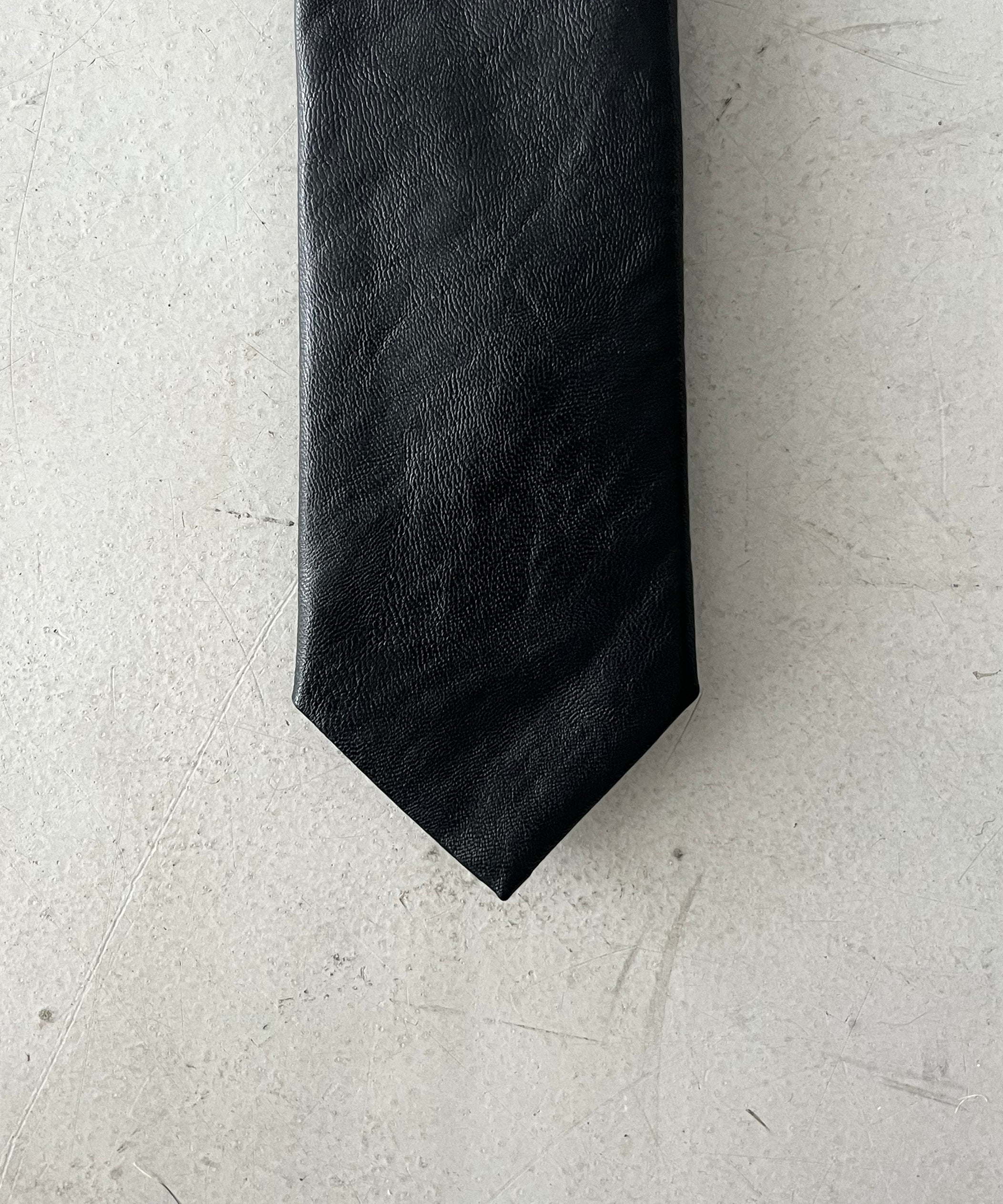 OUR LEGACY Tie "BLACK REAL FAKE LEATHER"