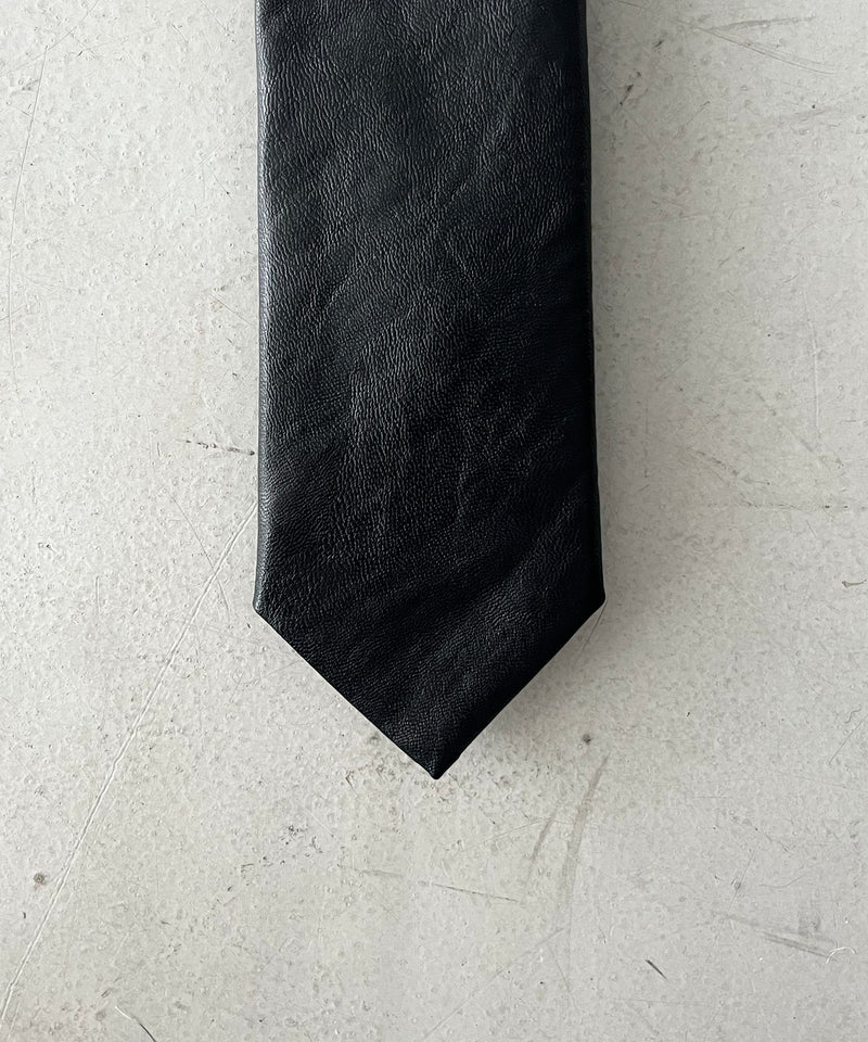 OUR LEGACY Tie "BLACK REAL FAKE LEATHER"