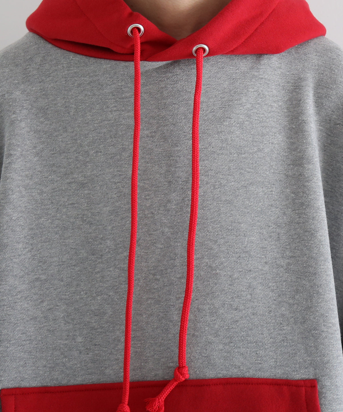 KOOKY ZOO 2Tone hoodie "GREY×RED"