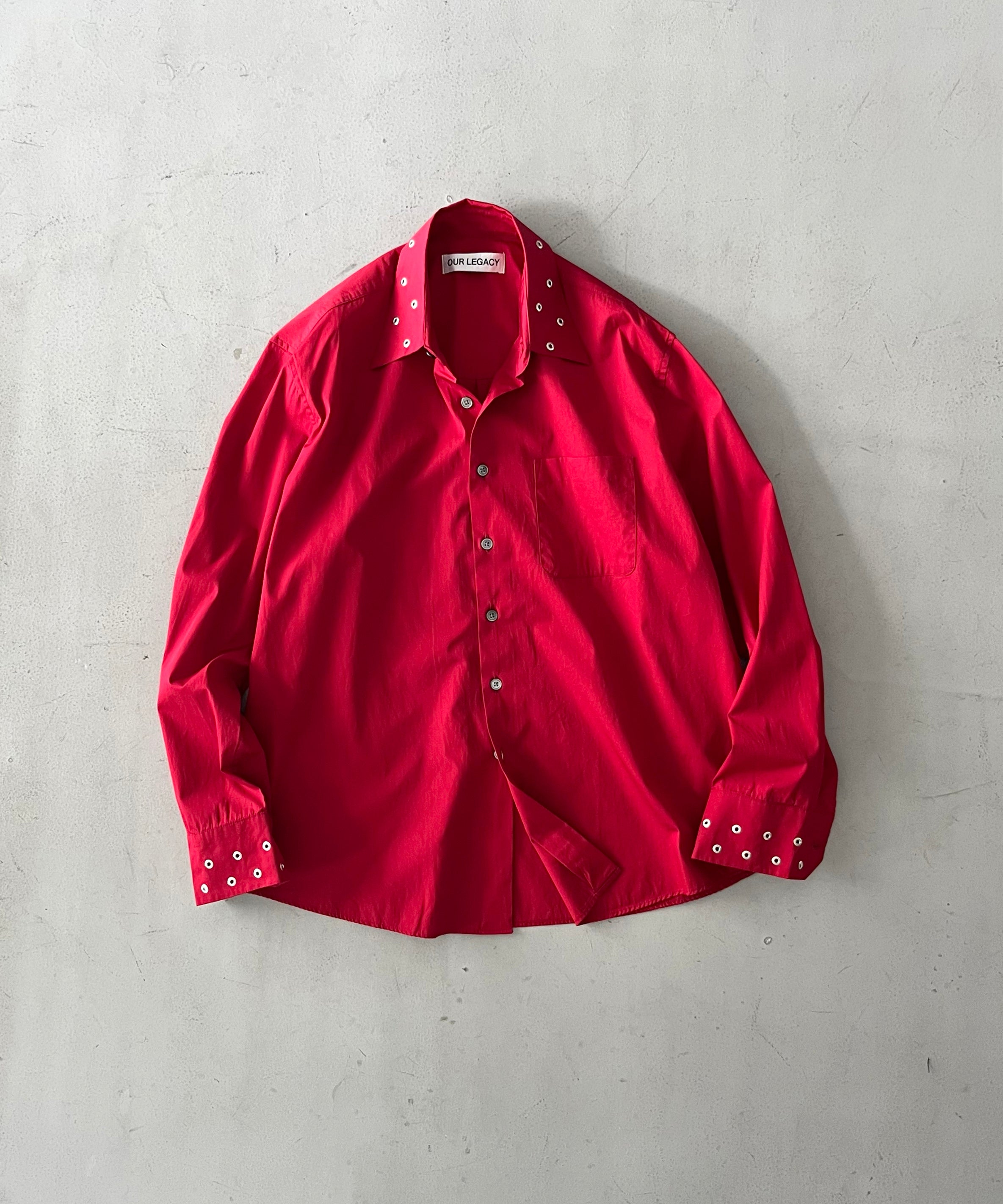 OUR LEGACY Above shirt "LIPSTICK RED SUPER POPLIN"