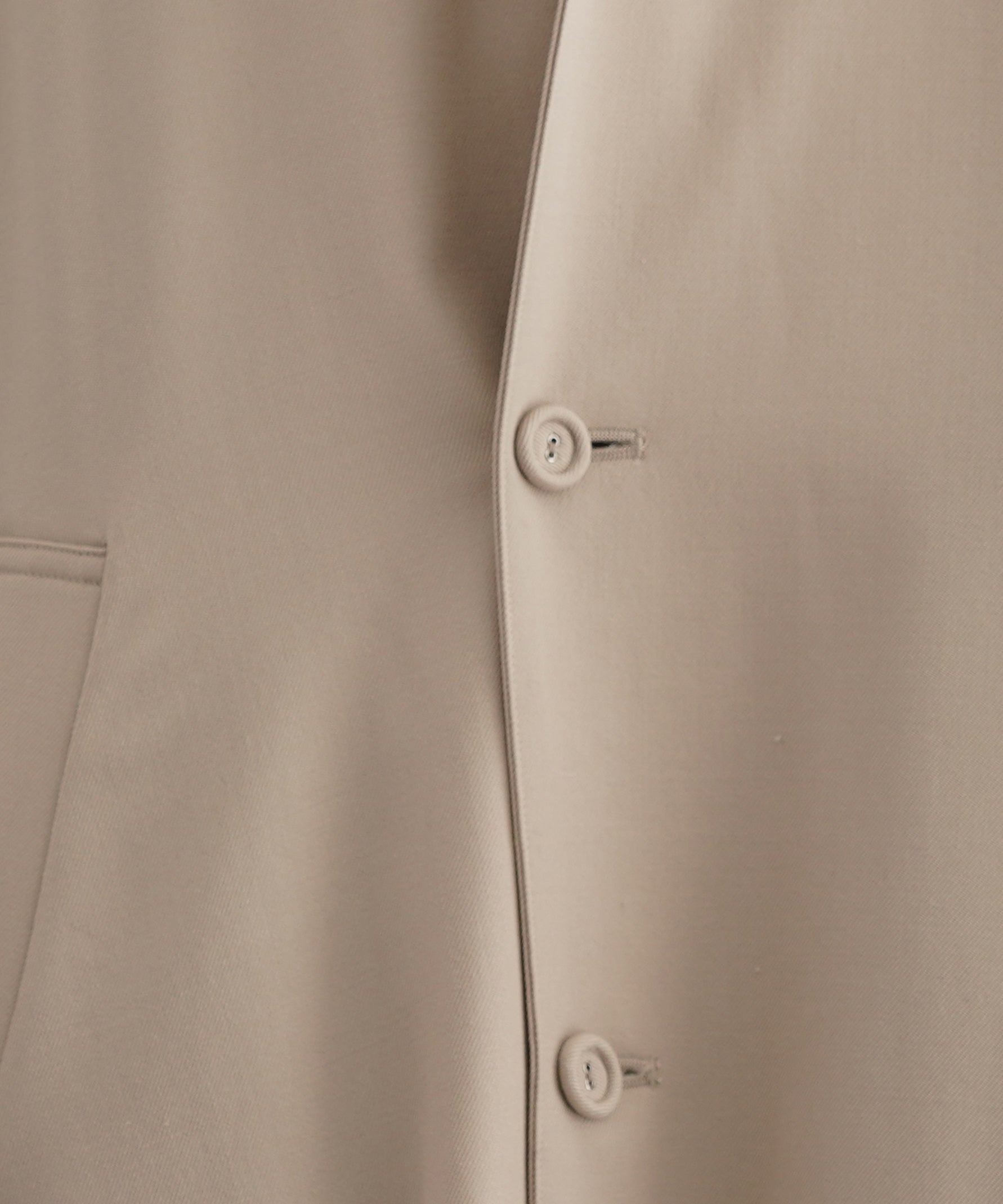 VOAAOV Wool gabardine soutien collar coat "BEIGE"