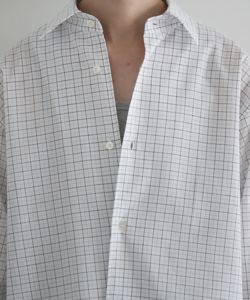 OLD FOLK HOUSE Banshu-ori classic shirt - vintage fabric "BLACK BLUE PLAID"