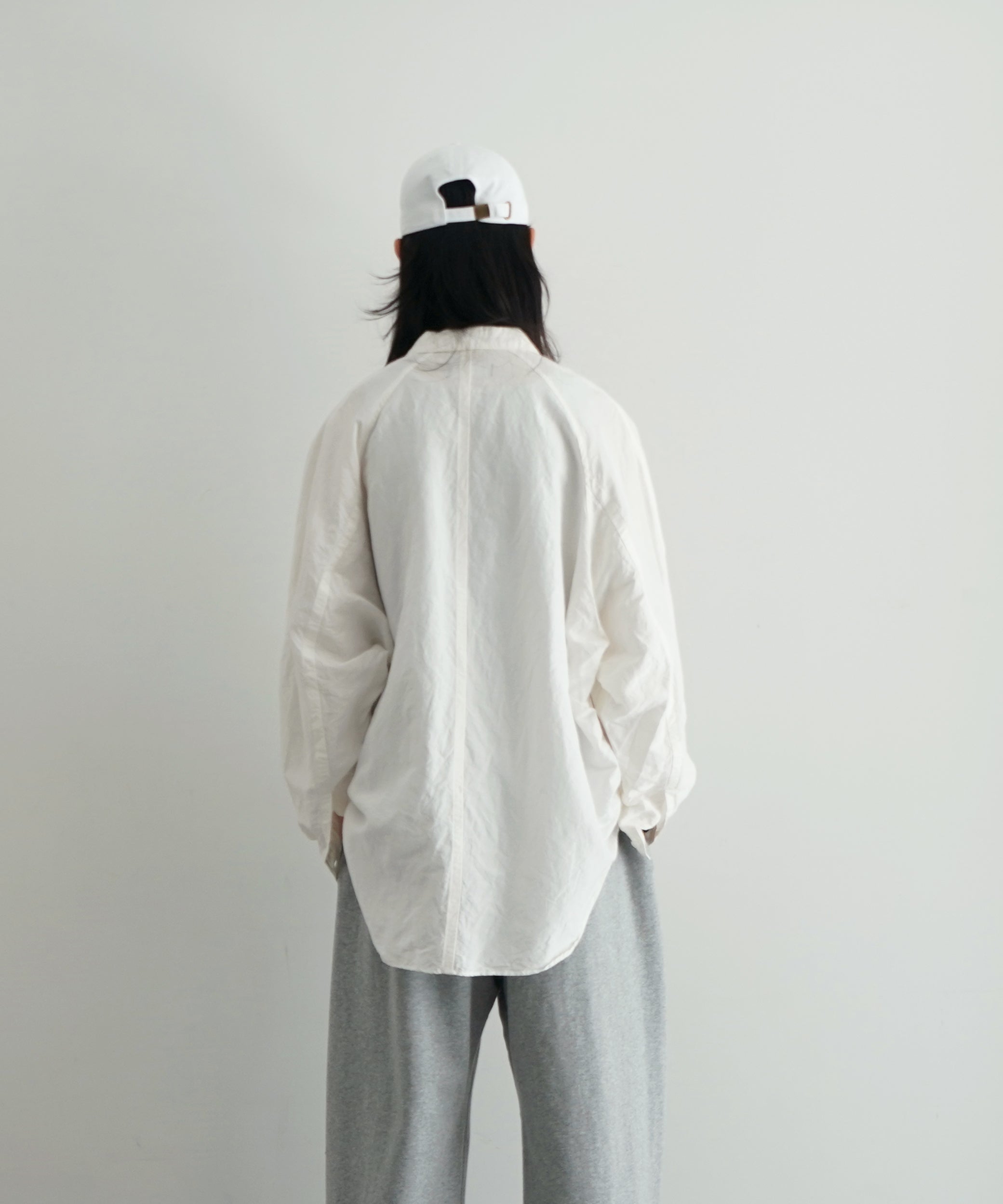 ensou. Big raglan-sleeve shirt "WHITE"