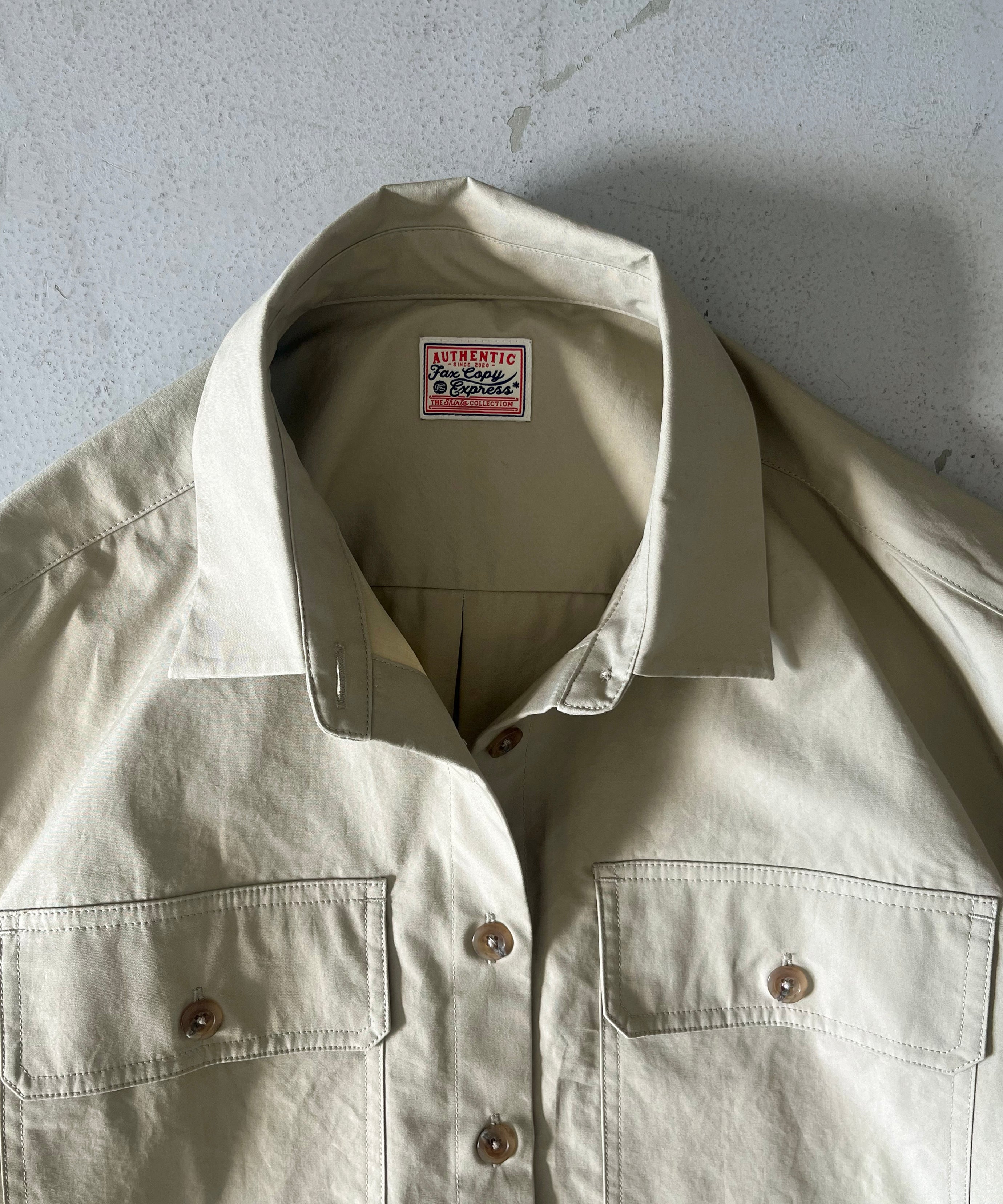 Fax Copy Express Safari button-up shirt "KHAKI" S