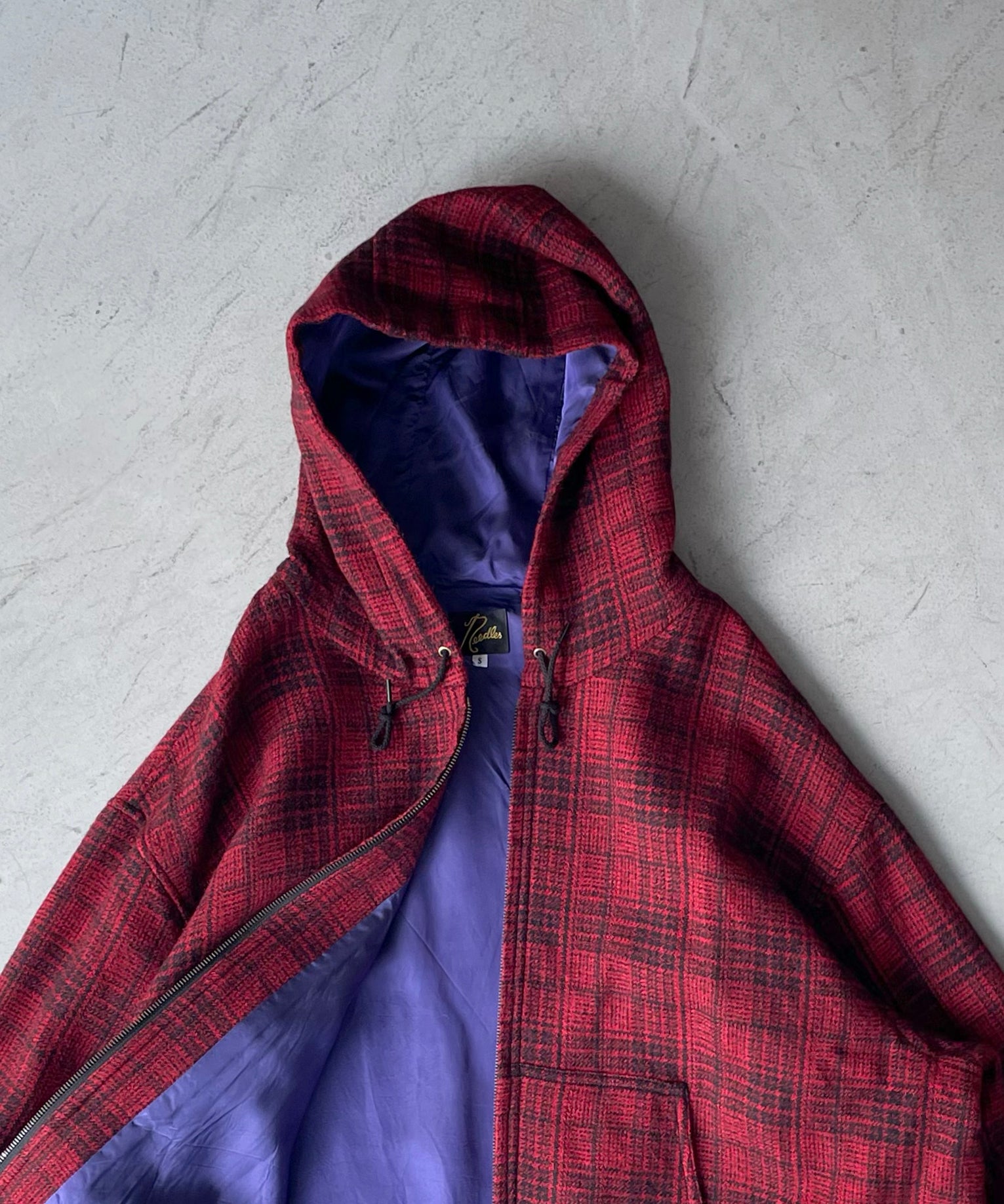 NEEDLES【ニードルズ】zipped work hoody-wool glen plaid 