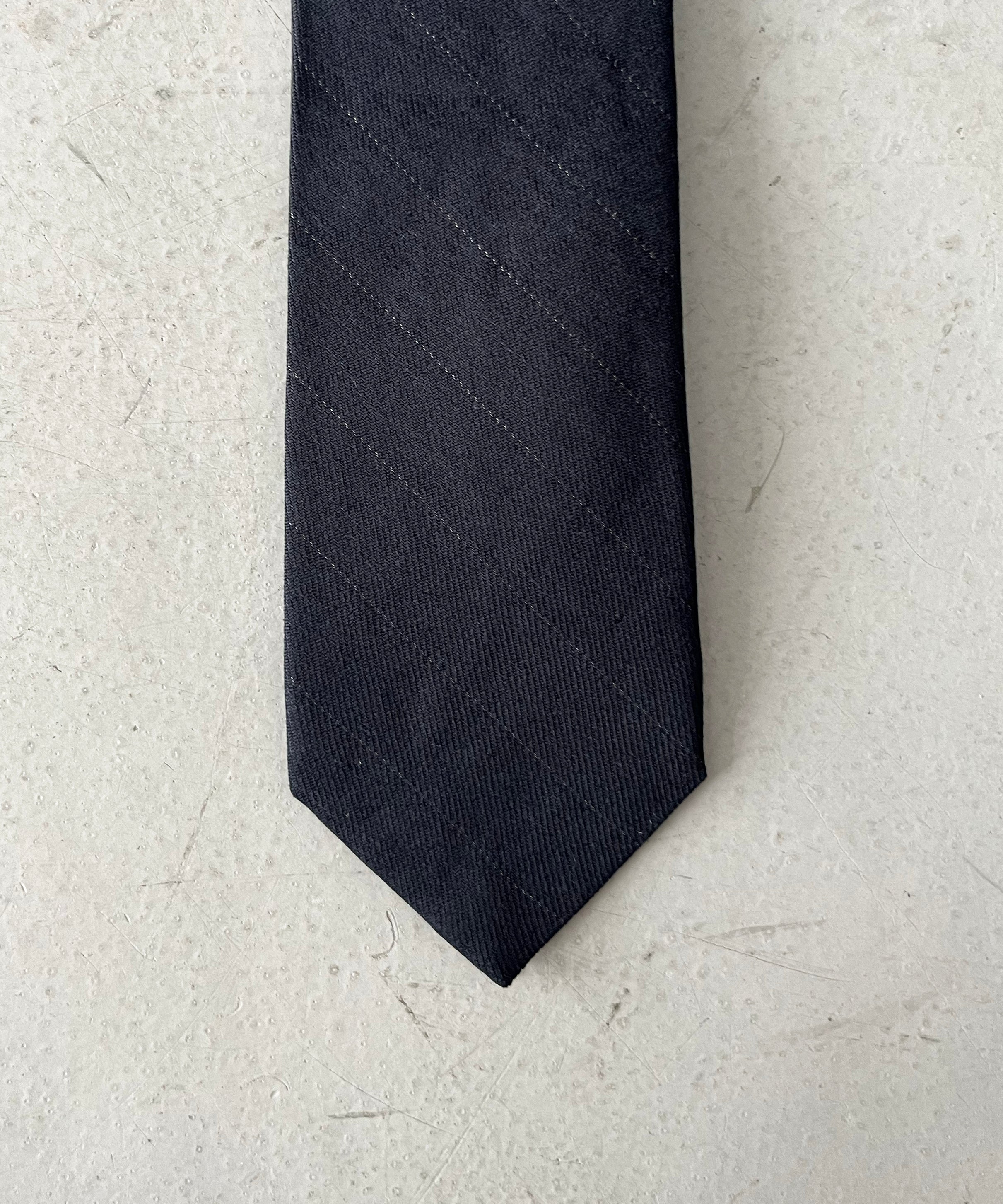 OUR LEGACY Tie "NIGHT COVERT FLEX PINSTRIPE"