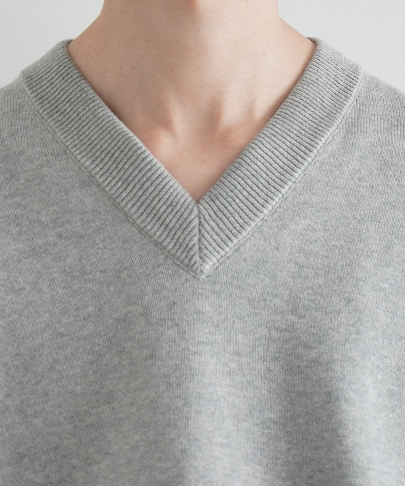 KAIKO V neck sweater "TOP GRAY"