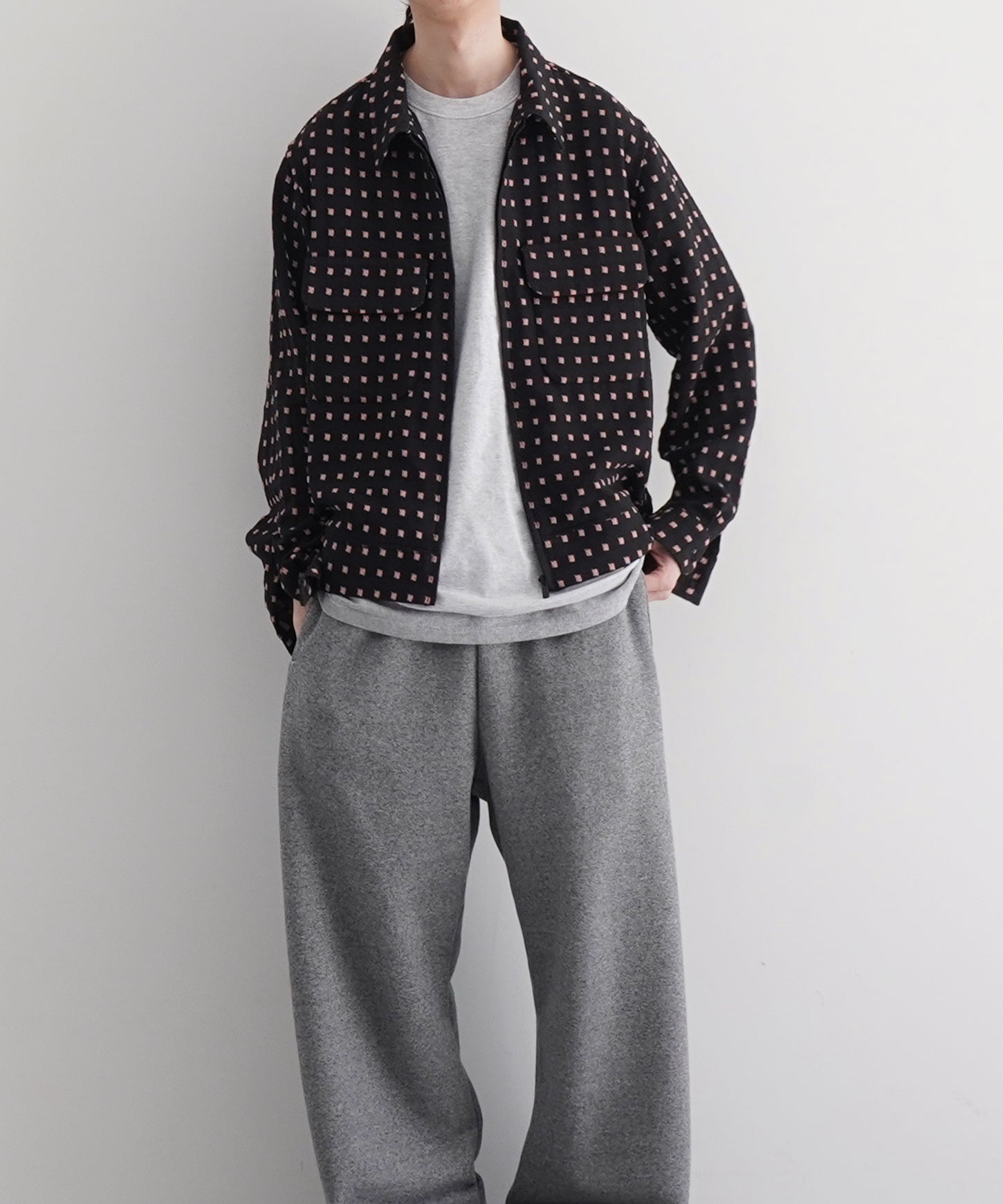 NEEDLES Sports jacket -dobby square "B-BLACK / MEDIUM B"