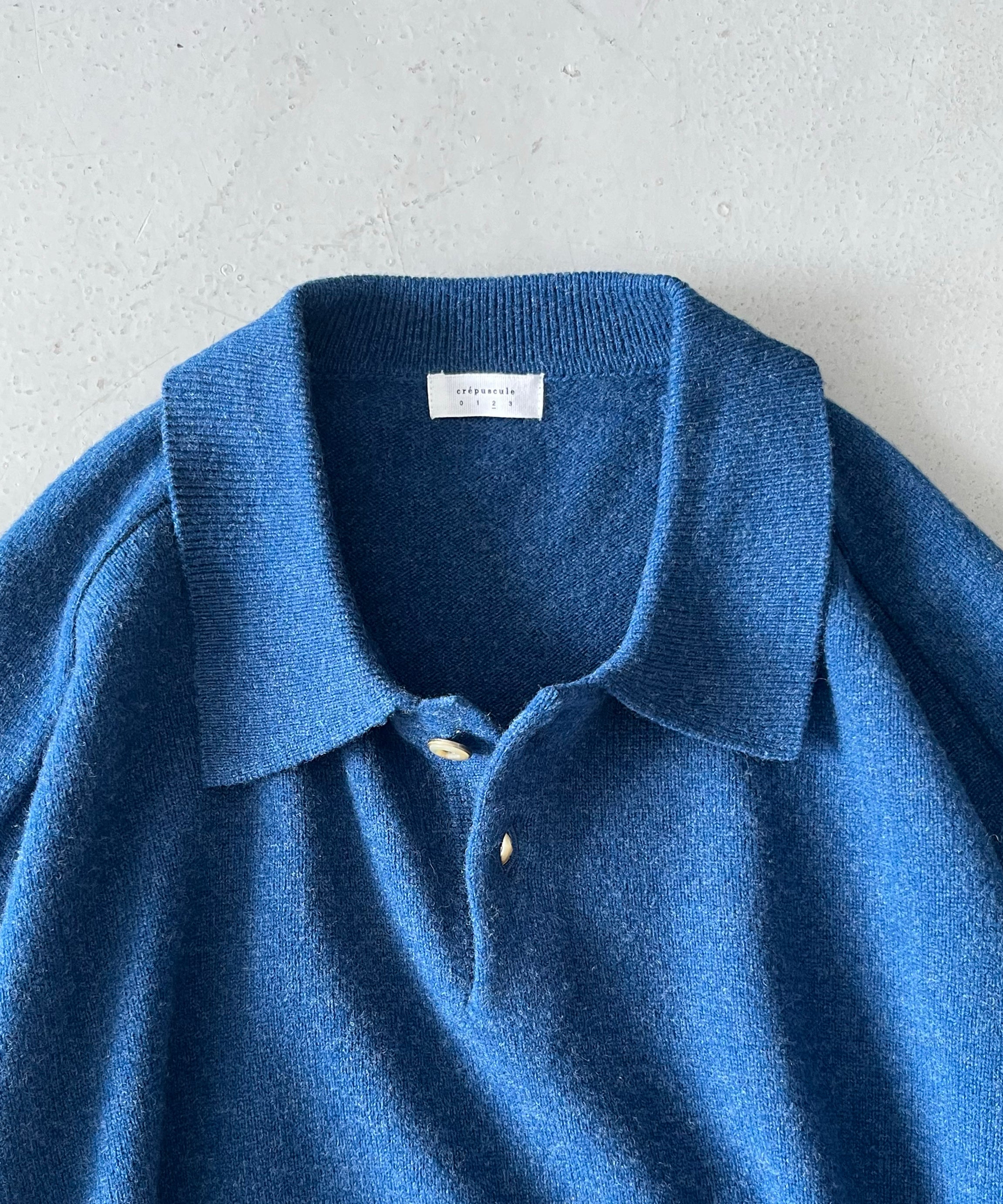 crepuscule M-g knit polo "BLUE"