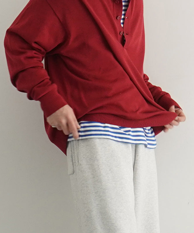 【EXCLUSIVE】crepuscule L/s polo "WINE"