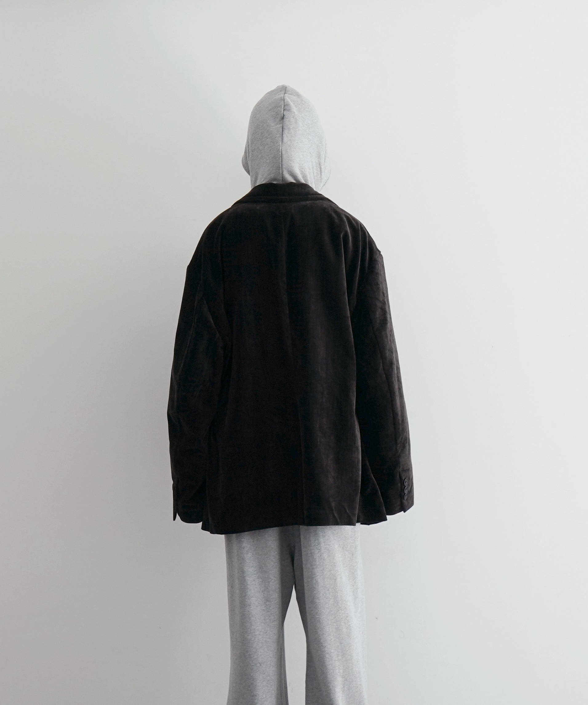 ensou. Hypersized blazer "SUMI-DYED BLACK"