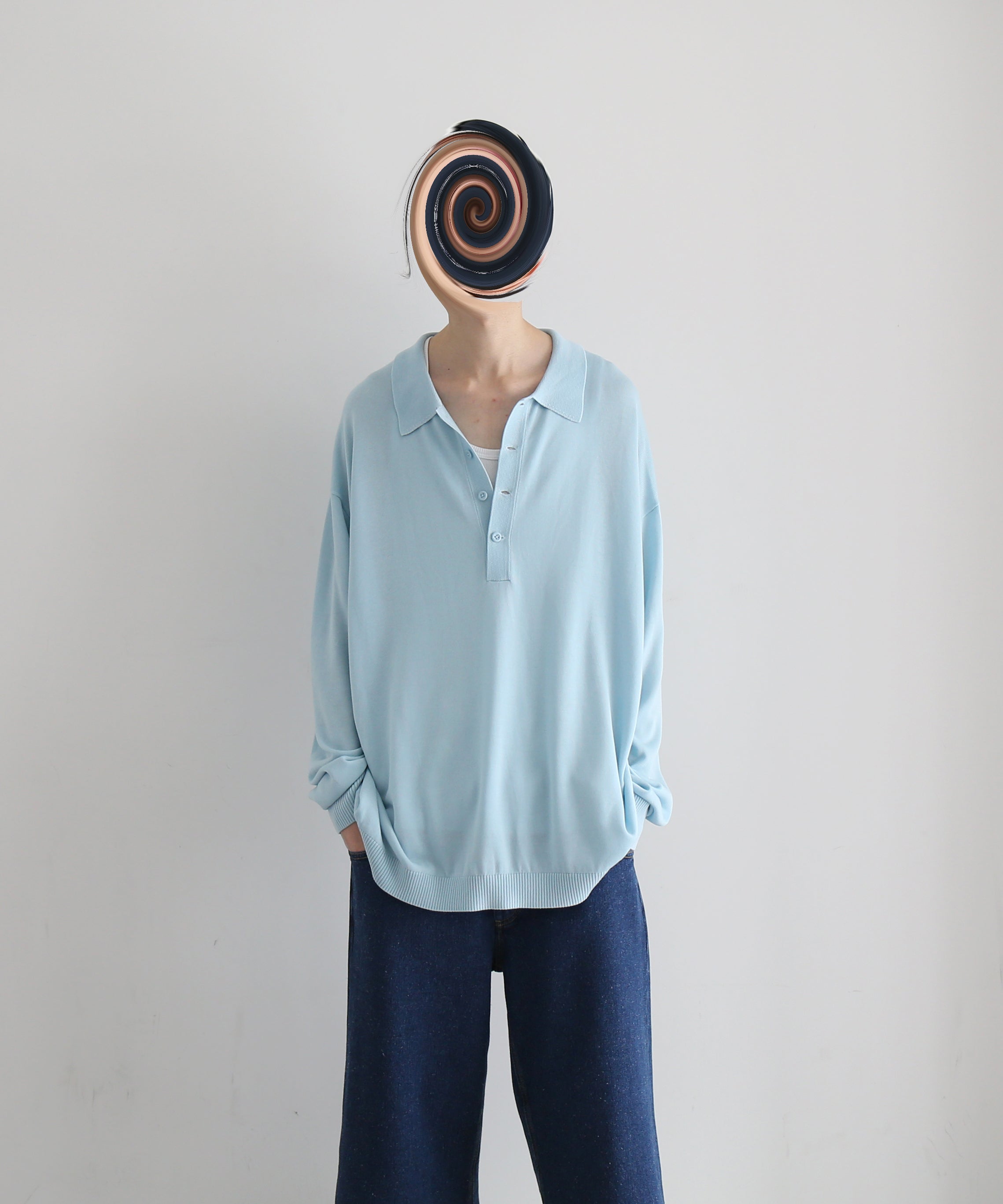 【EXCLUSIVE】crepuscule L/s polo "SAX"